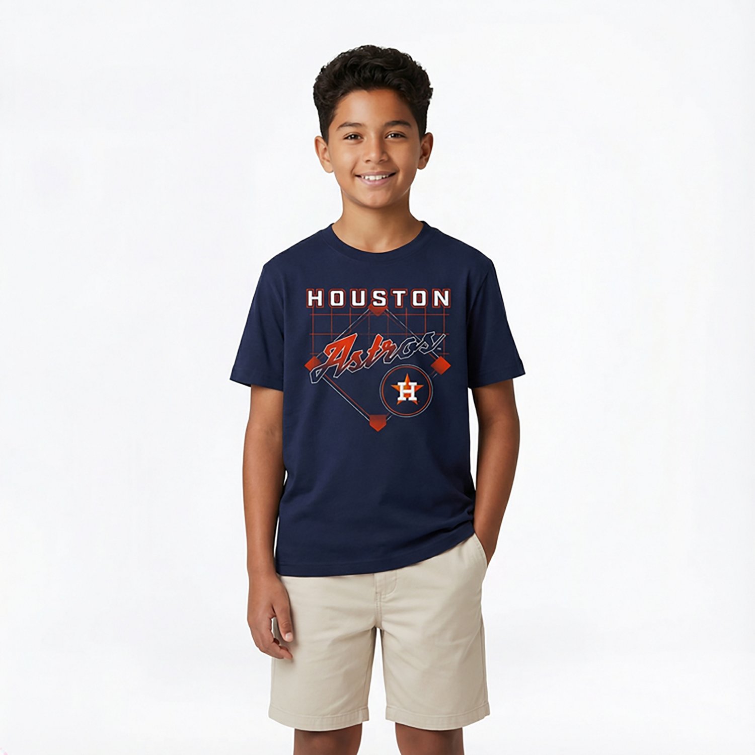 Outerstuff Boys' 4-7 Astros Diamond Tech T-shirt