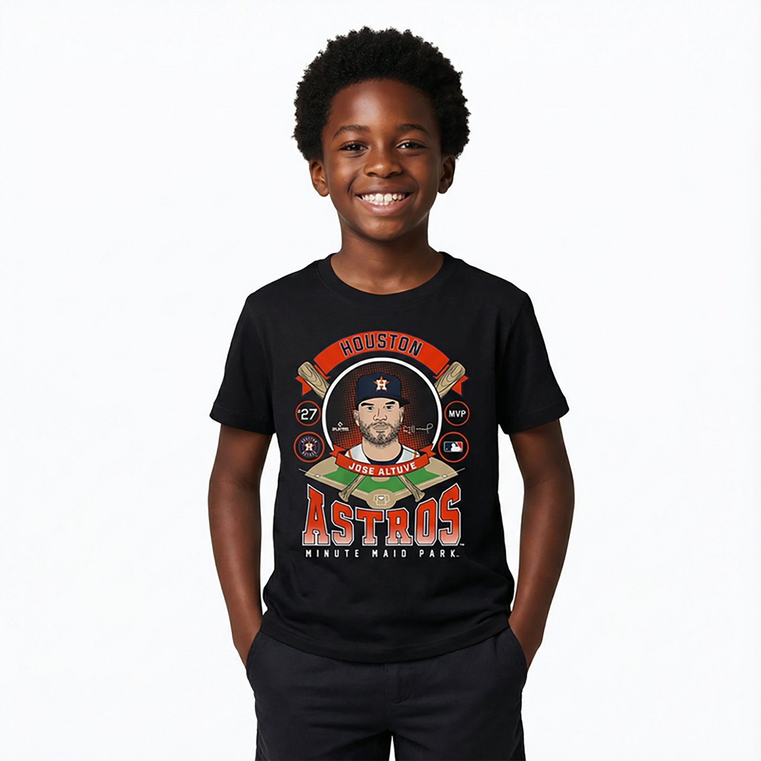 Outerstuff Boys' 4-7 Astros Jose Altuve Player Profile T-shirt