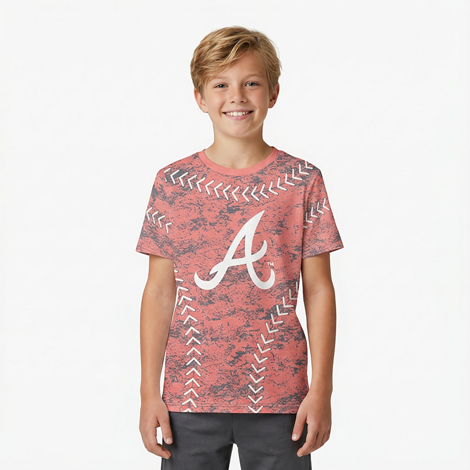 Outerstuff Boys' 4-7 Braves Slide Score Bold Sublimated T-shirt
