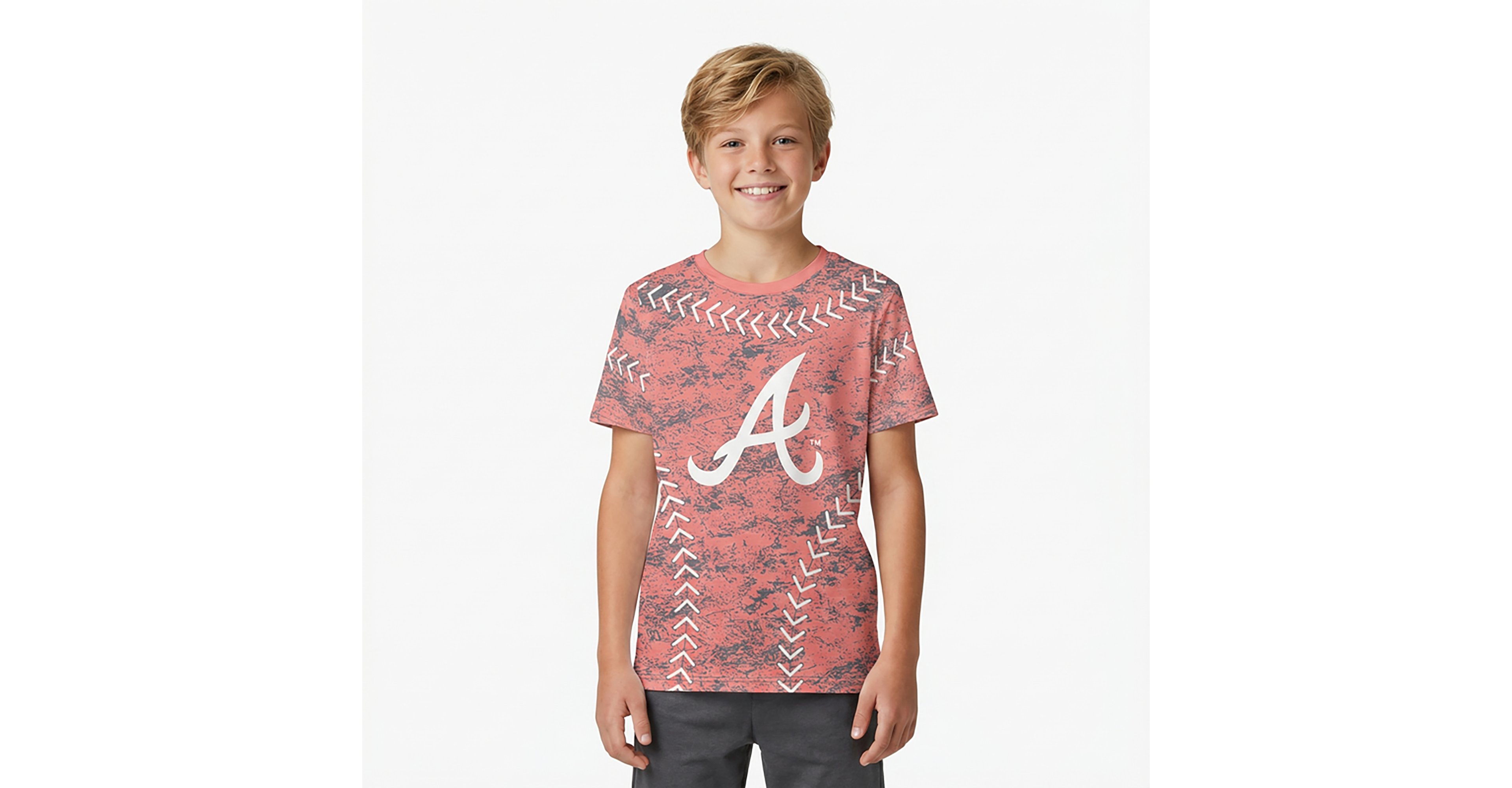 Outerstuff Boys' 4-7 Braves Slide Score Bold Sublimated T-shirt