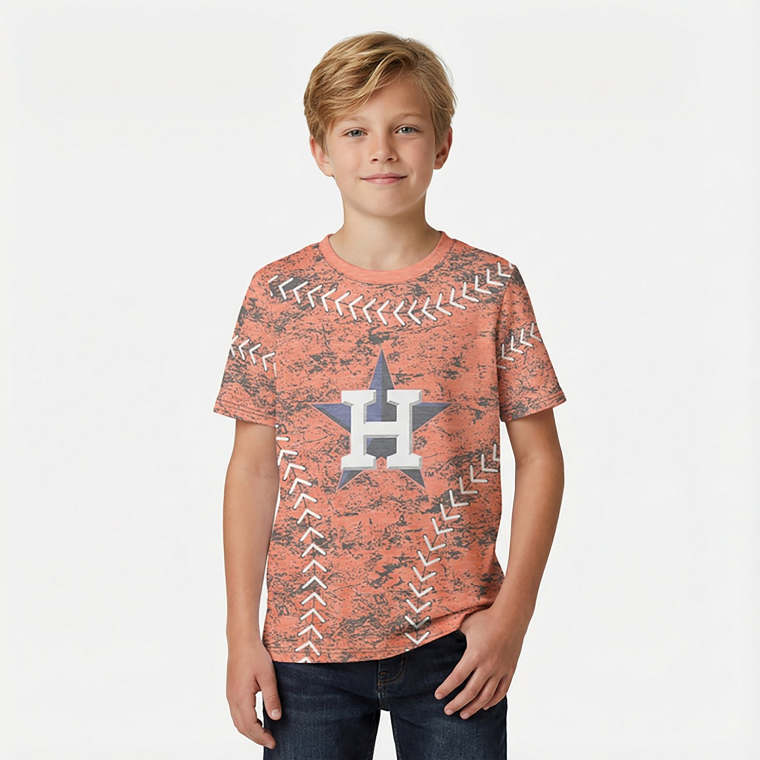 Outerstuff Boys' 4-7 Astros Slide Score Bold Sublimated T-shirt