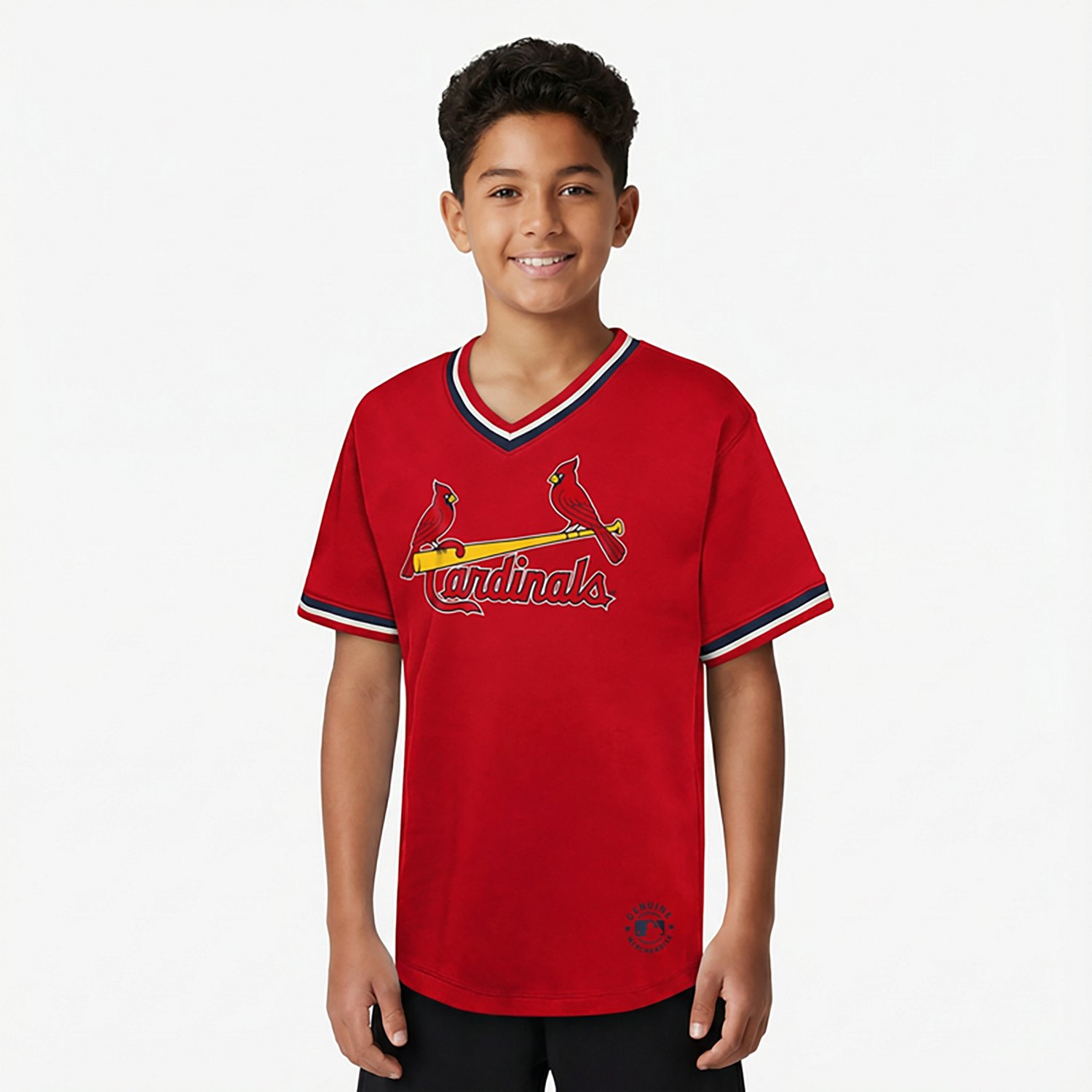 Outerstuff Youth Cardinals Relief Pitcher Colorblock V-neck T-shirt - view number 2