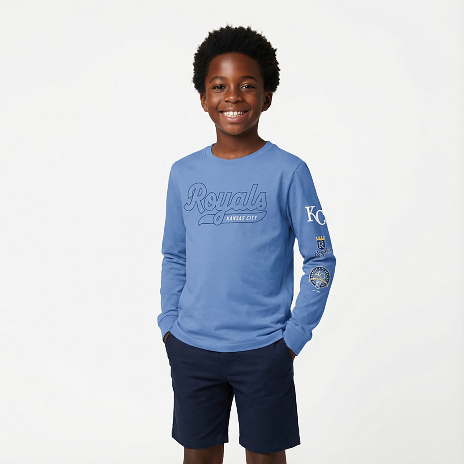 Nike Boys' Kansas City Royals Cooperstown Long Sleeve Graphic T-shirt