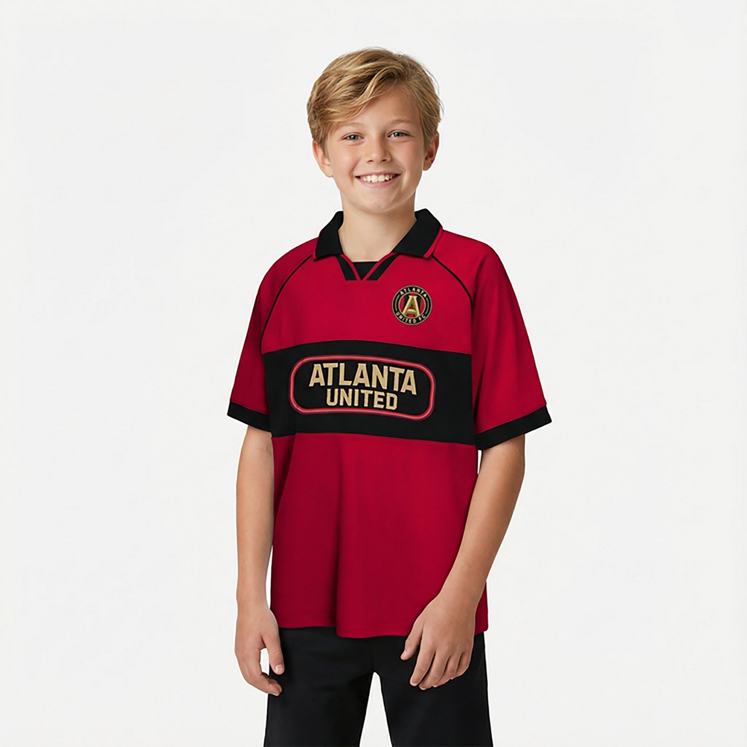 Outerstuff Boys' Atlanta United FC Flying High Johnny Collar Polo Shirt