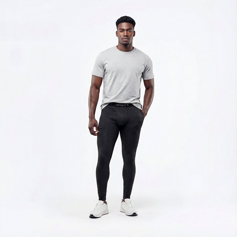 Carhartt Men's Force Midweight Stretch Base Layer Pant | Black Heather | M