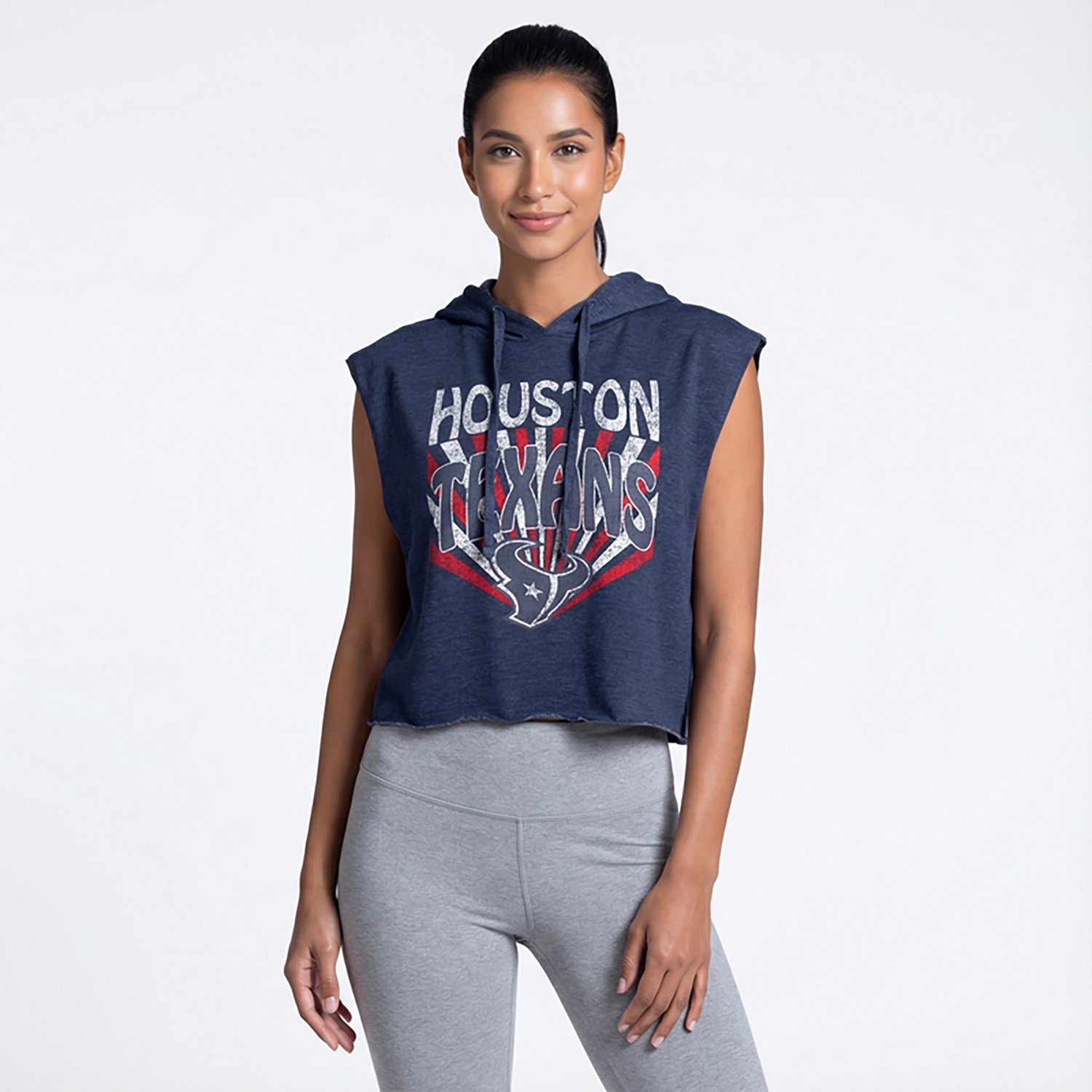 Concepts Sport Women's Houston Texans Instep Fleece Sleeveless Muscle Hoodie - view number 2