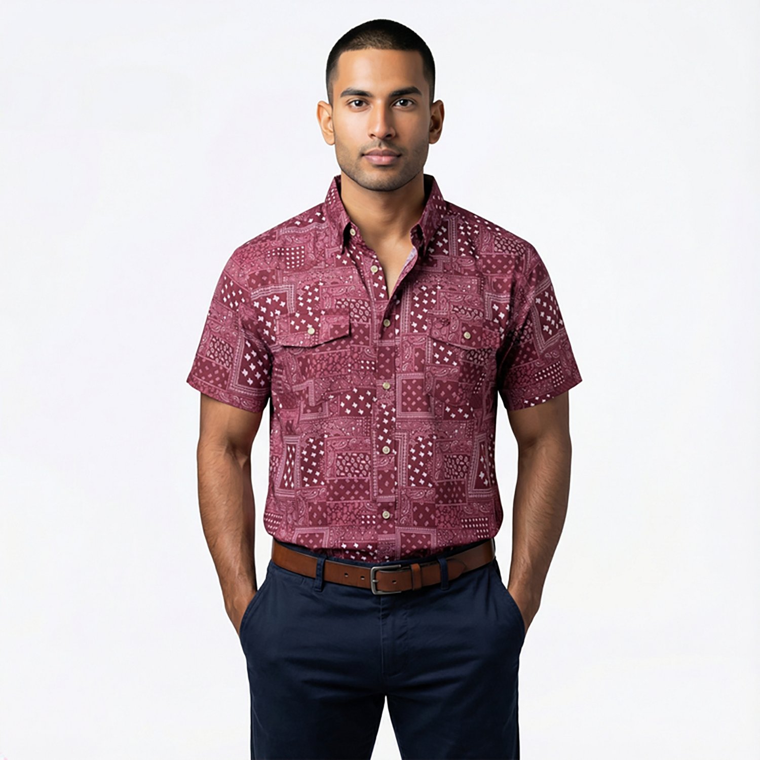 Burlebo Men's Texas Performance Short Sleeve Western Shirt - view number 2