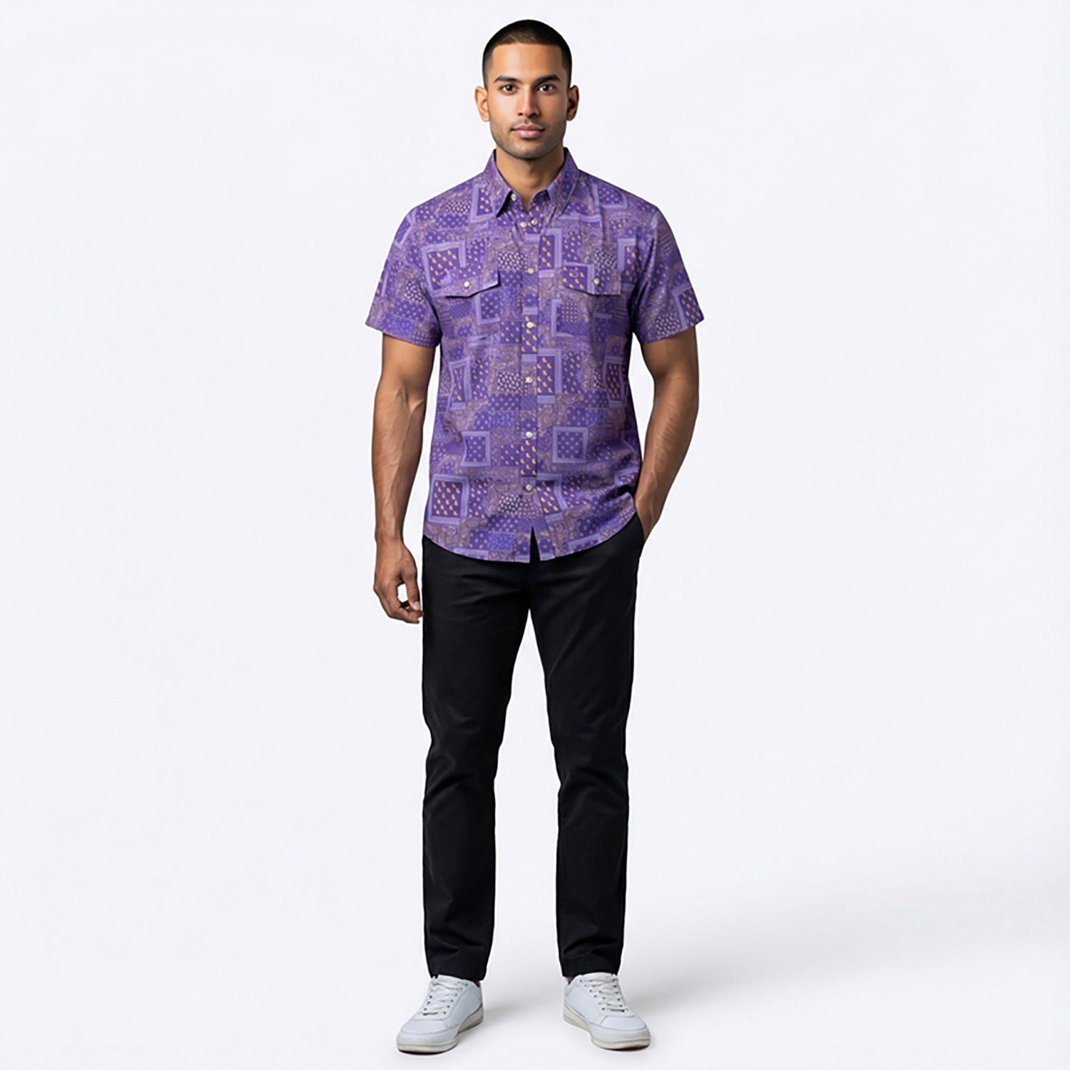 Burlebo Men's Louisiana Performance Short Sleeve Western Shirt