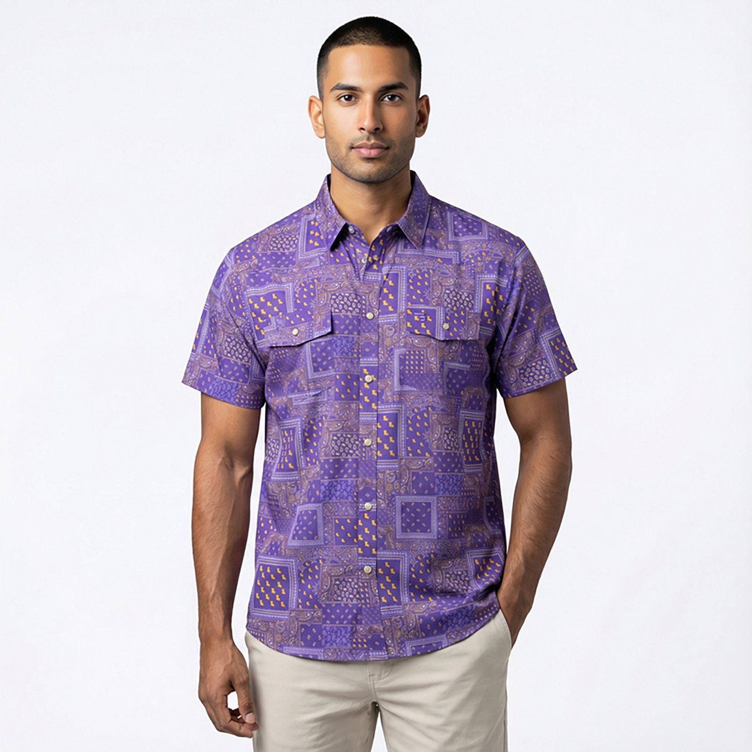 Burlebo Men's Louisiana Performance Short Sleeve Western Shirt - view number 2