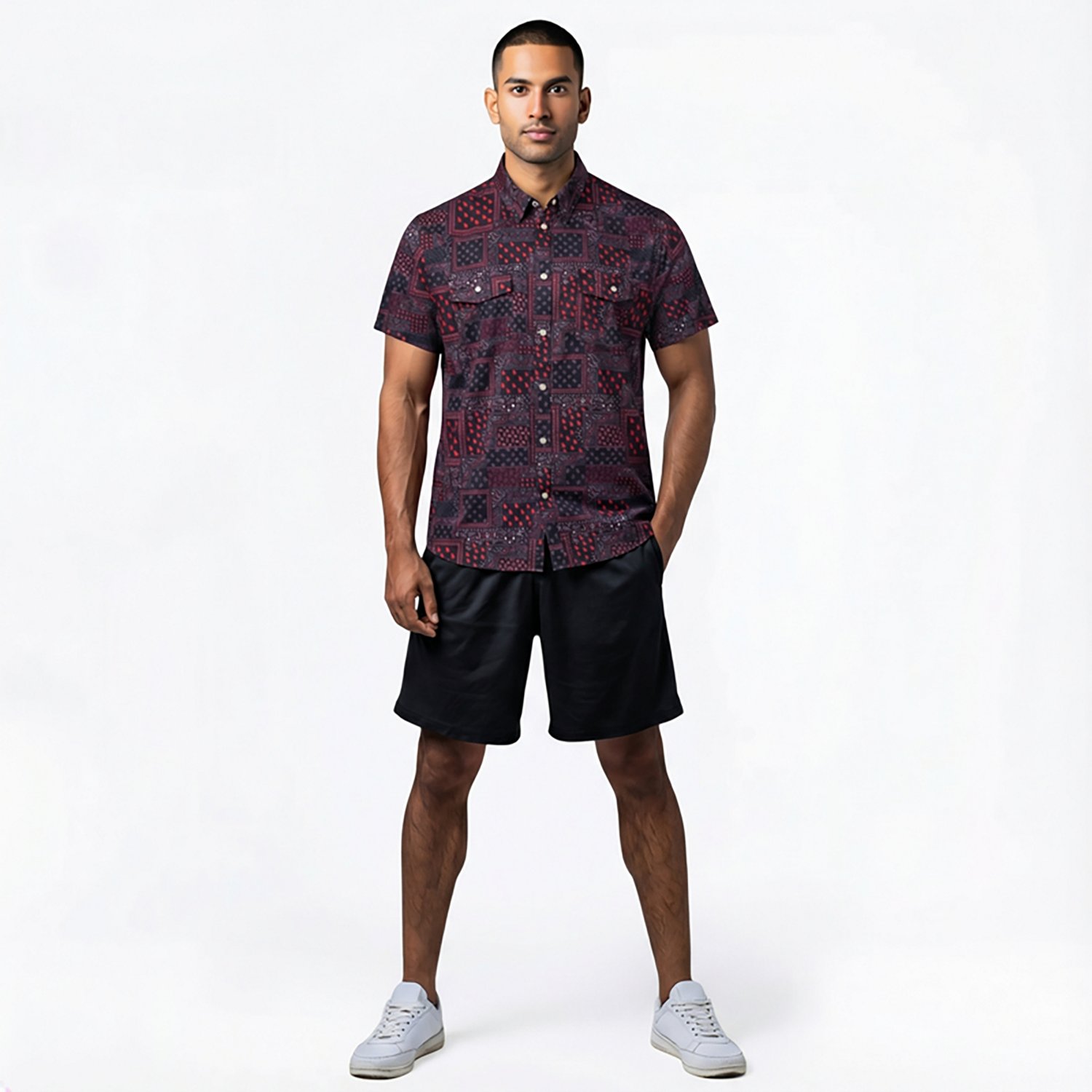 Burlebo Men's Georgia Performance Short Sleeve Western Shirt