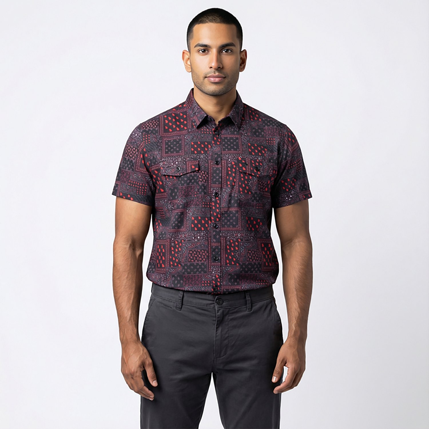 Burlebo Men's Georgia Performance Short Sleeve Western Shirt - view number 2