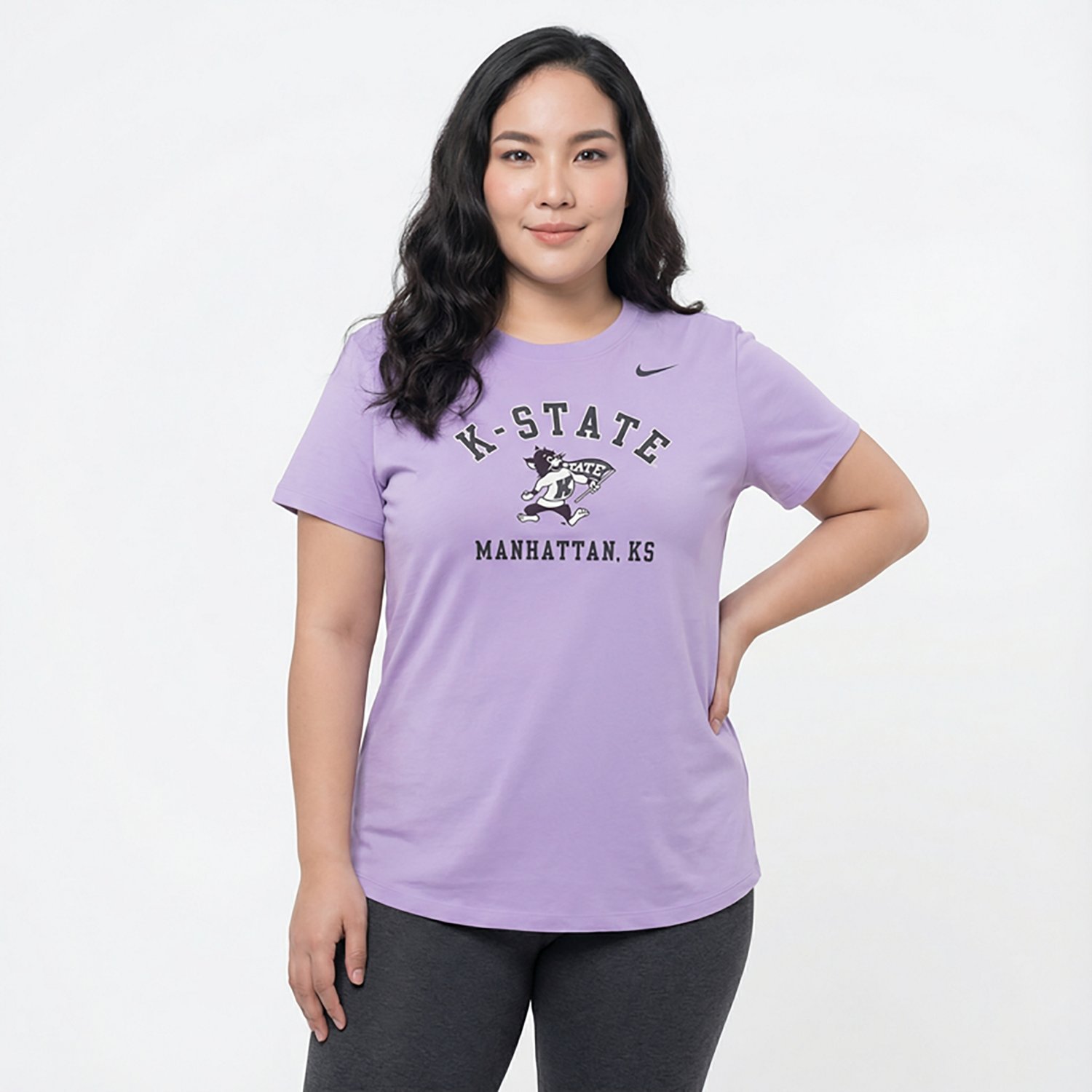 Nike Women's Kansas State Lavender Flag Core Cotton T-shirt - view number 2