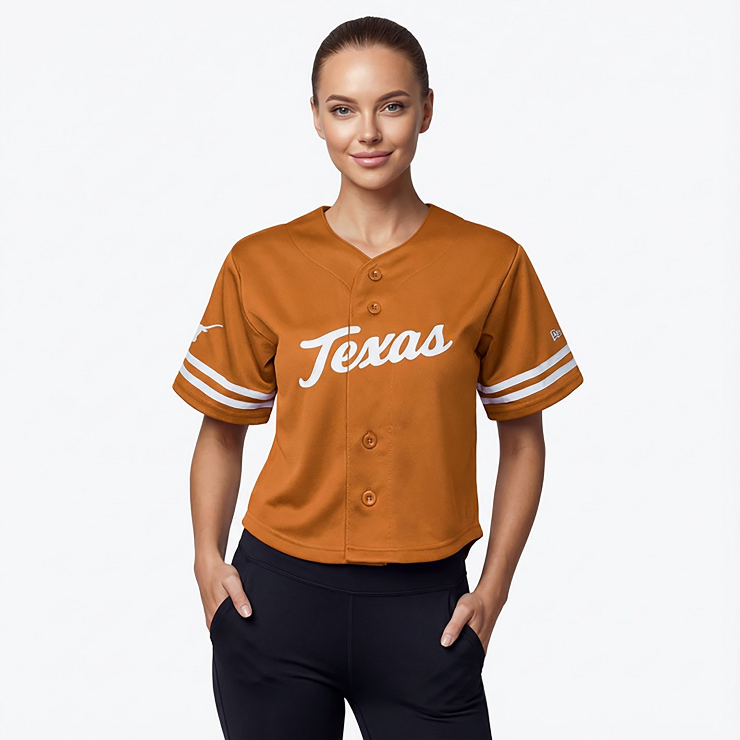 Hype and Vice Women's Texas Longhorns Cropped Football Jersey