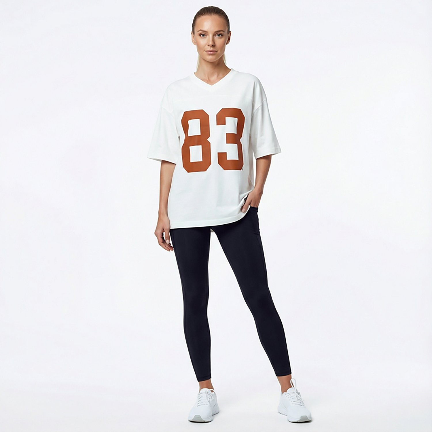 Hype and Vice Women's Texas Longhorns Football Oversized Short Sleeve T-shirt