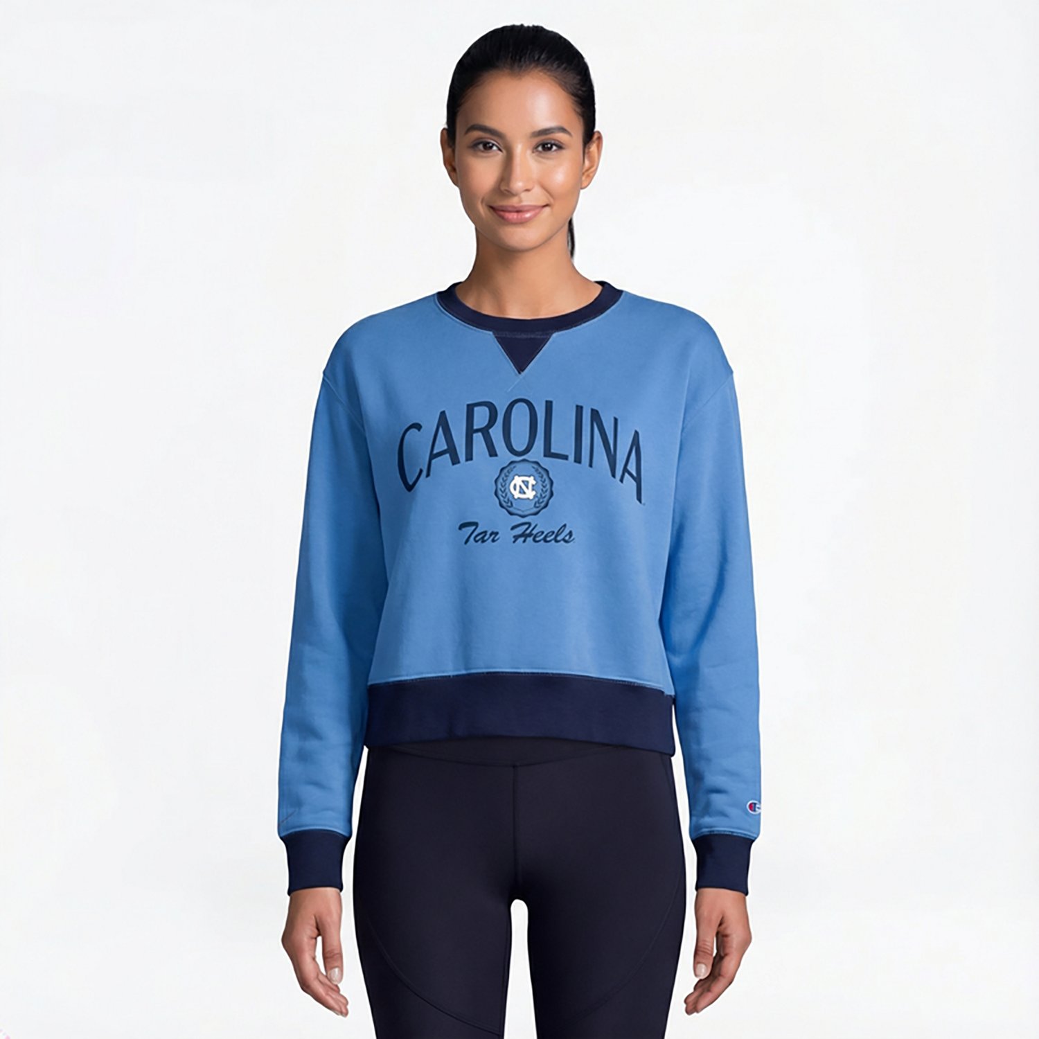 Champion Women's North Carolina Tar Heels High and Low Crewneck Sweatshirt - view number 2