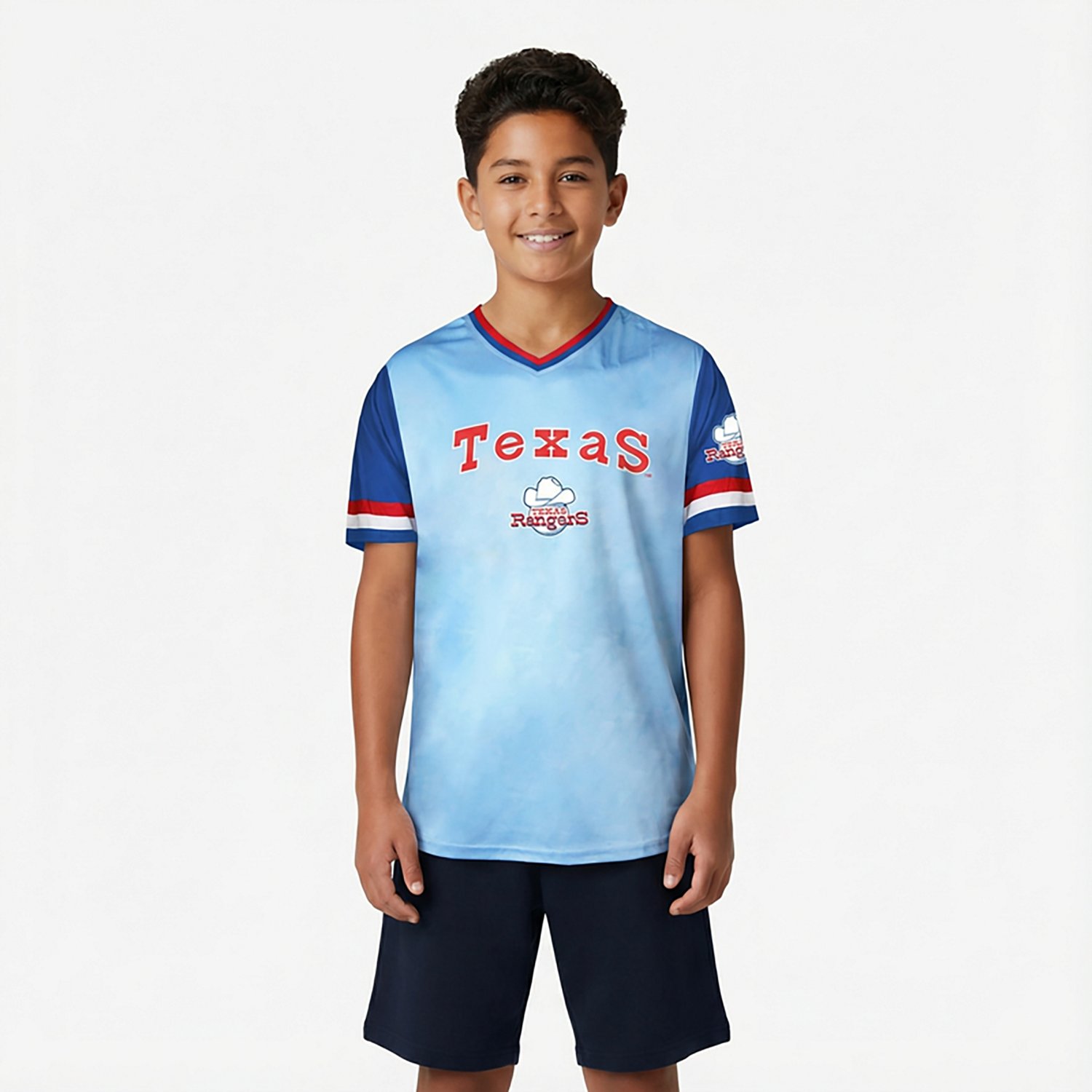 Stitches Boys' Texas Rangers 25 Bombs Away Shirzy Short Sleeve T-shirt - view number 2