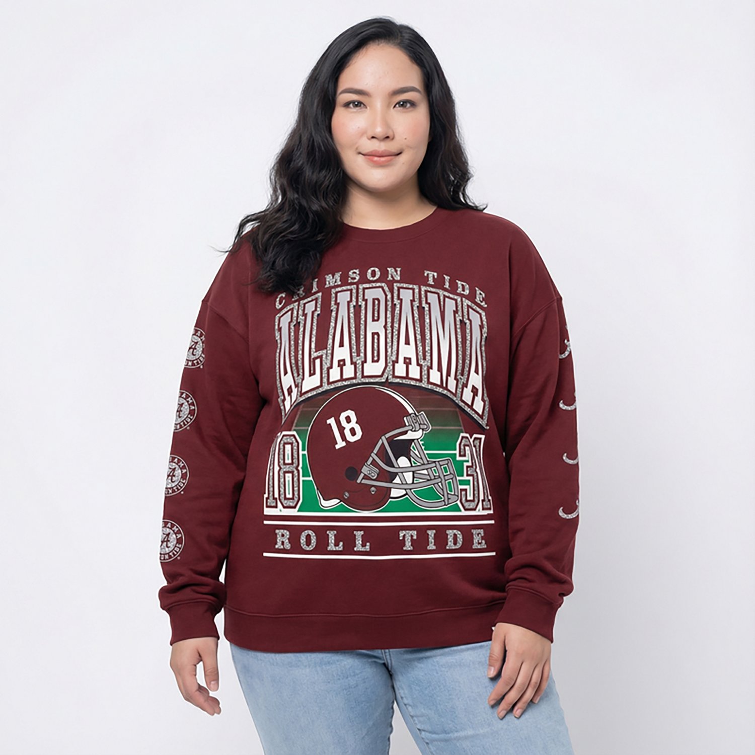 47 Brands Women's University of Alabama Crimson Tide Go Big Oversized Long Sleeve Crew Fleece - view number 2