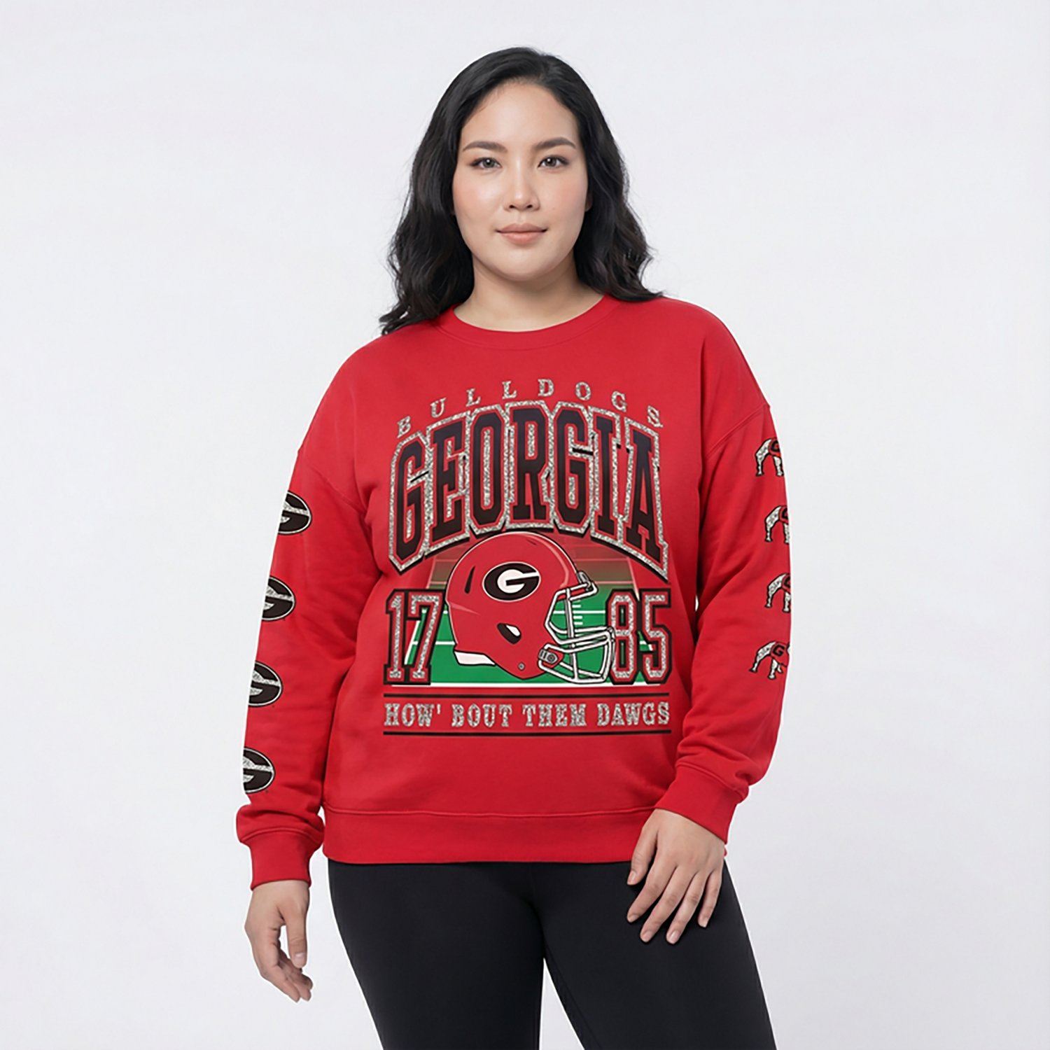 47 Brands Women's University of Georgia Bulldogs Go Big Oversized Long Sleeve Crew Fleece - view number 2