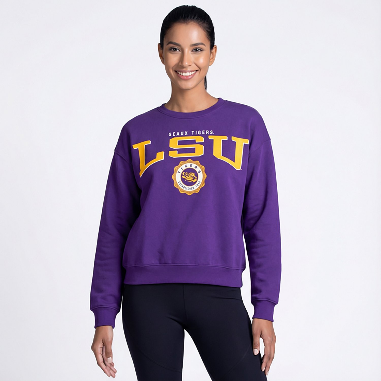 Pressbox Women's LSU Parthenon Janise Oversize Crew Sweatshirt - view number 2