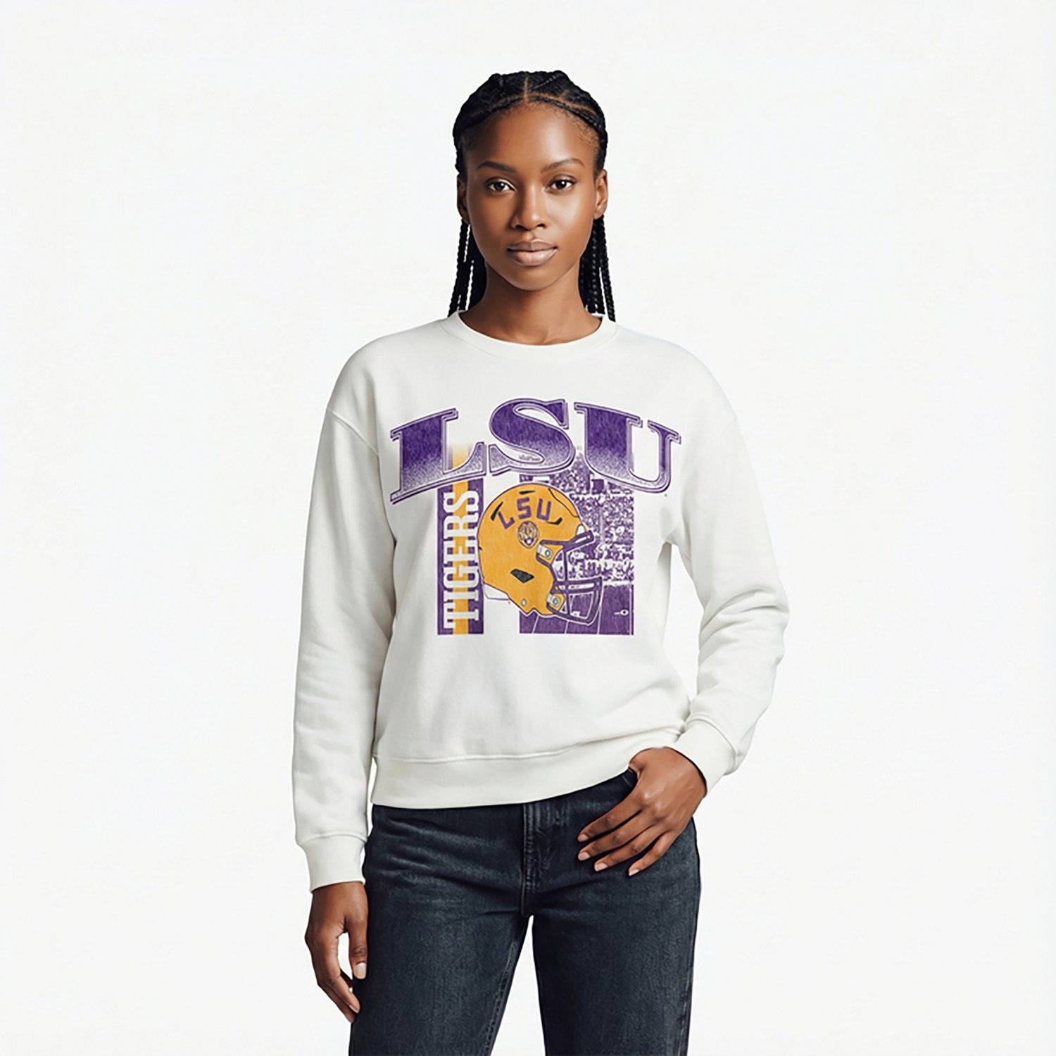Pressbox Women's LSU Zone 2 Sided Janise Oversize Crew Sweatshirt - view number 2