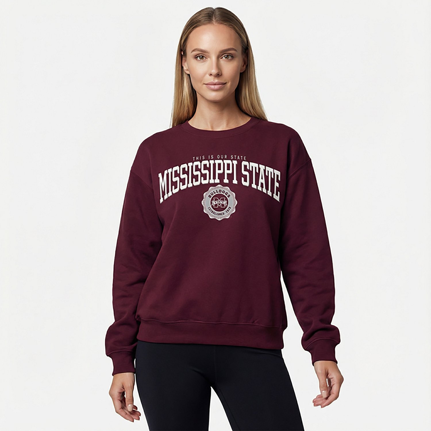 Pressbox Women's Mississippi State Parthenon Janise Oversize Crew Sweatshirt - view number 2