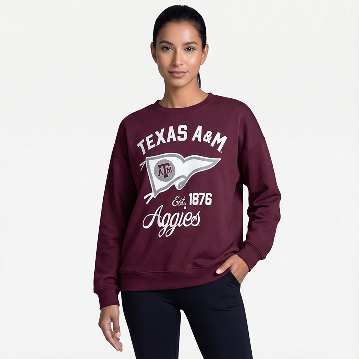 Pressbox Women's Texas A&M Old Standard Puff Janise Oversize Crew Sweatshirt - view number 2