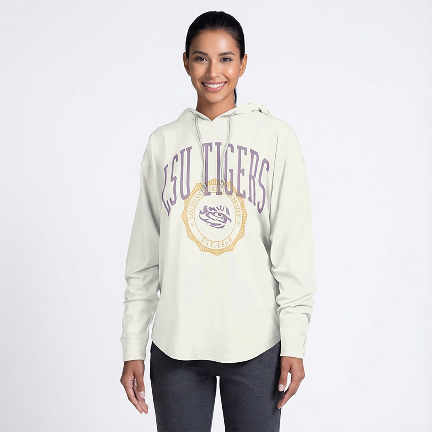 Pressbox Women's LSU Lawrence San Bruno Hooded Long Sleeve Top - view number 2