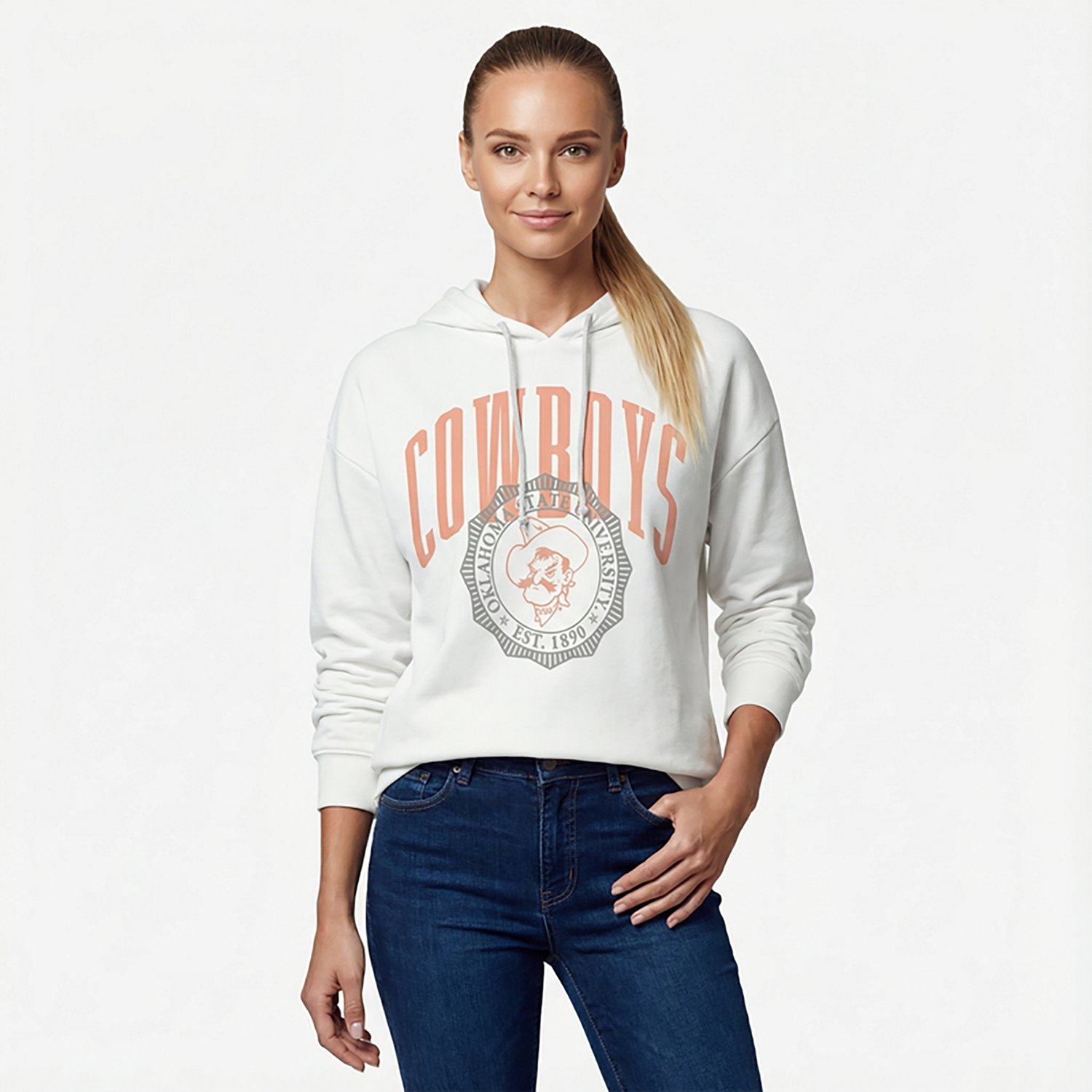 Pressbox Women's Oklahoma State Lawrence San Bruno Hooded Long Sleeve Top - view number 2