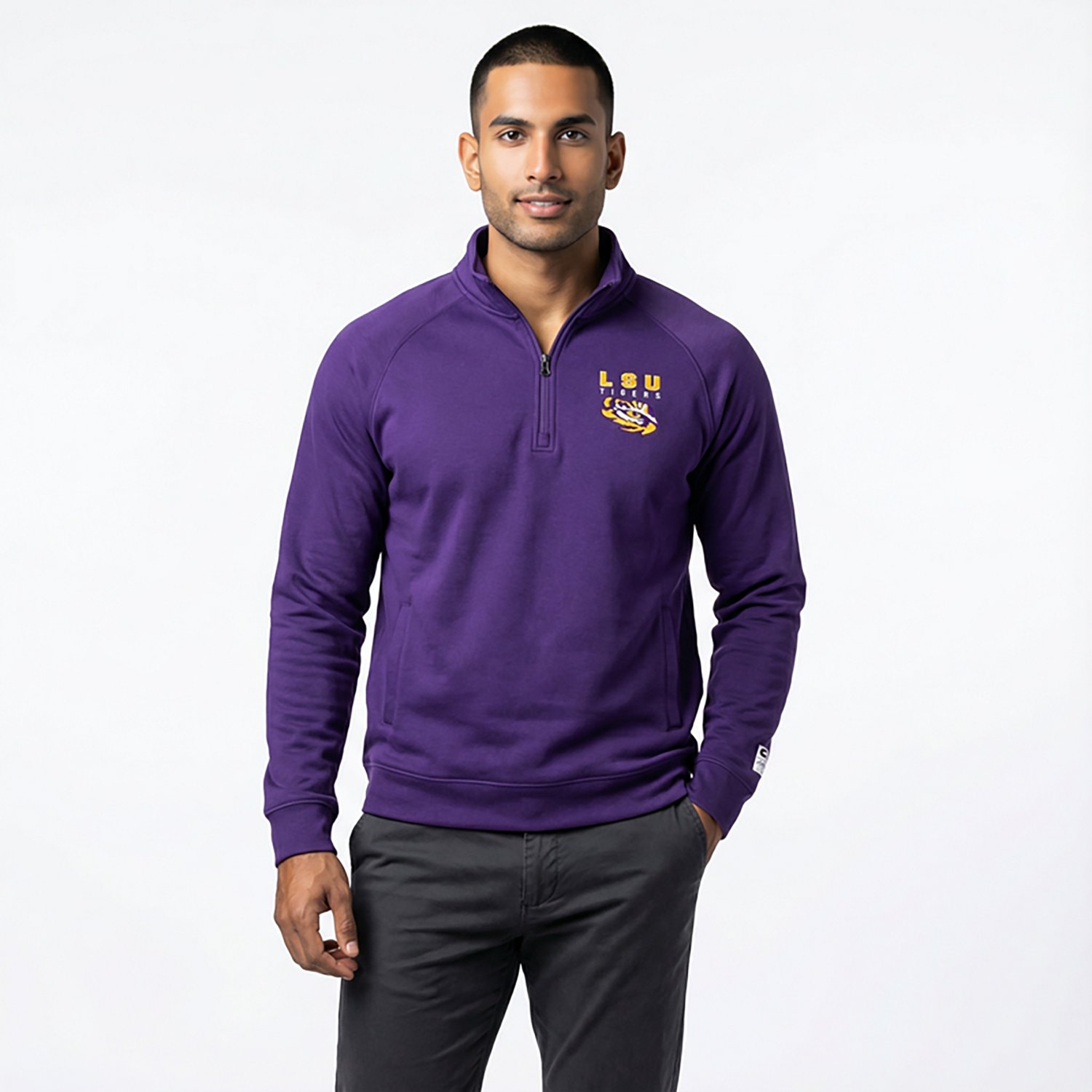 Colosseum Athletics Men's LSU Nial 1/4 Zip Pullover - view number 2
