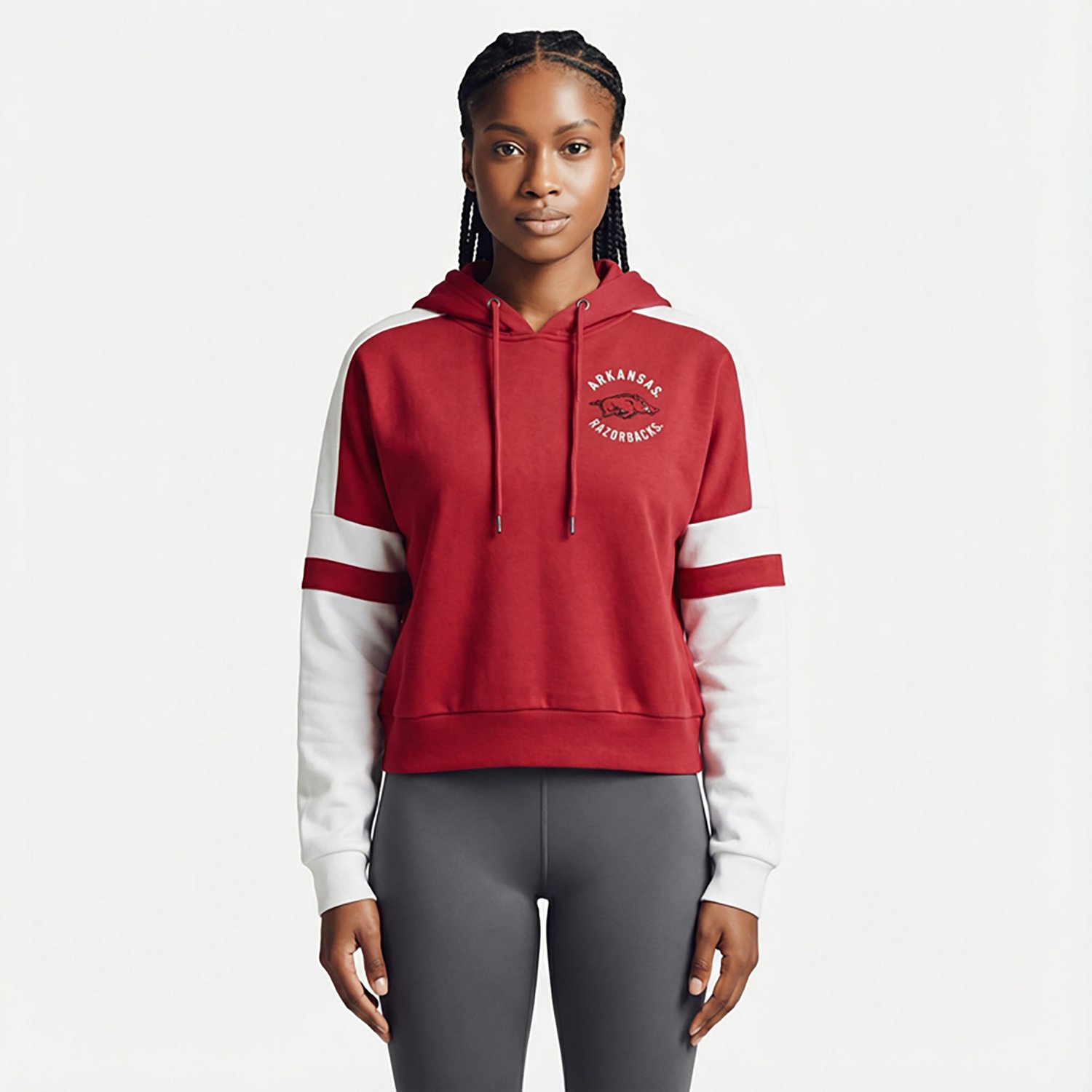Colosseum Athletics Women's Arkansas Harry Cropped Hoodie - view number 2