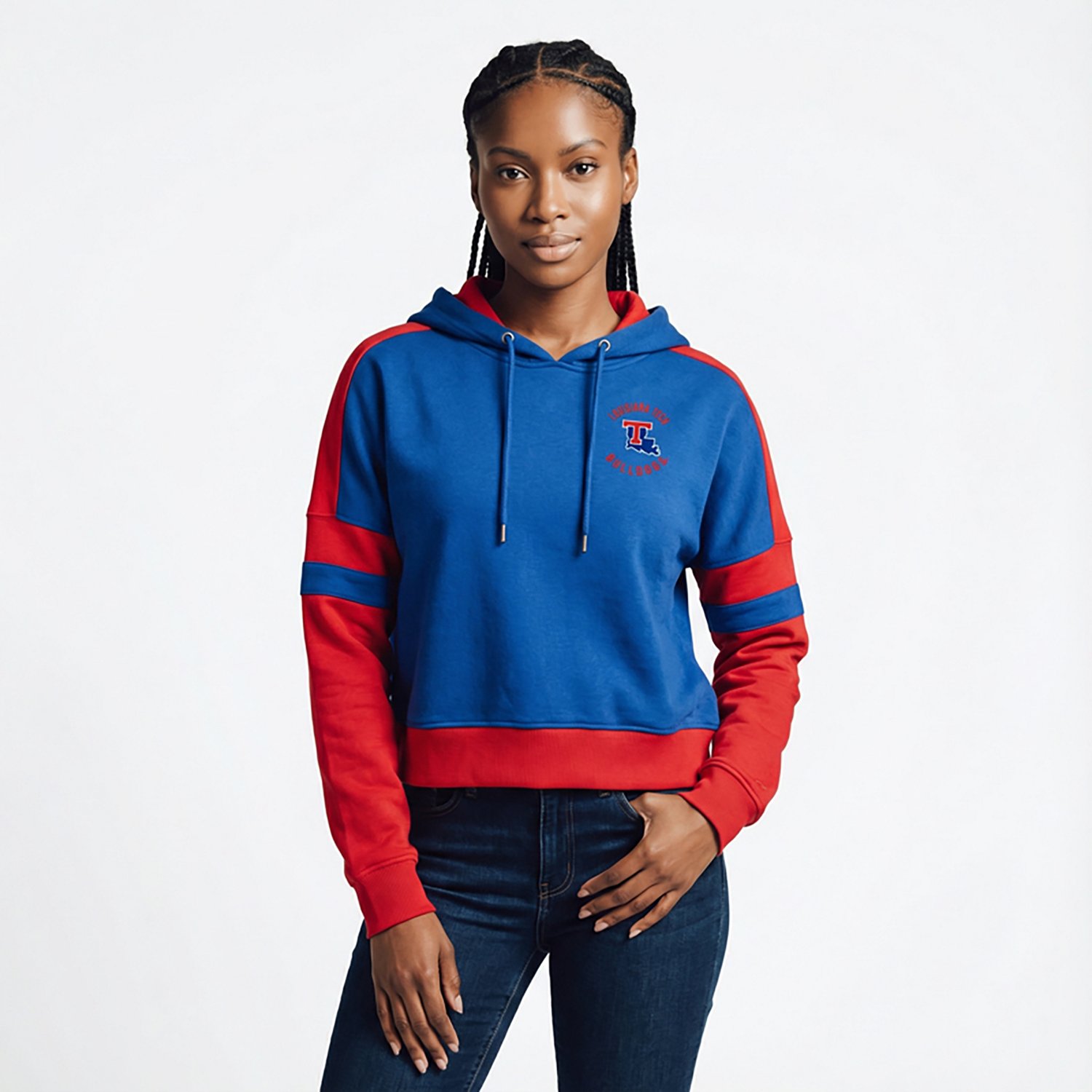 Colosseum Athletics Women's Louisiana Tech Harry Cropped Hoodie - view number 2