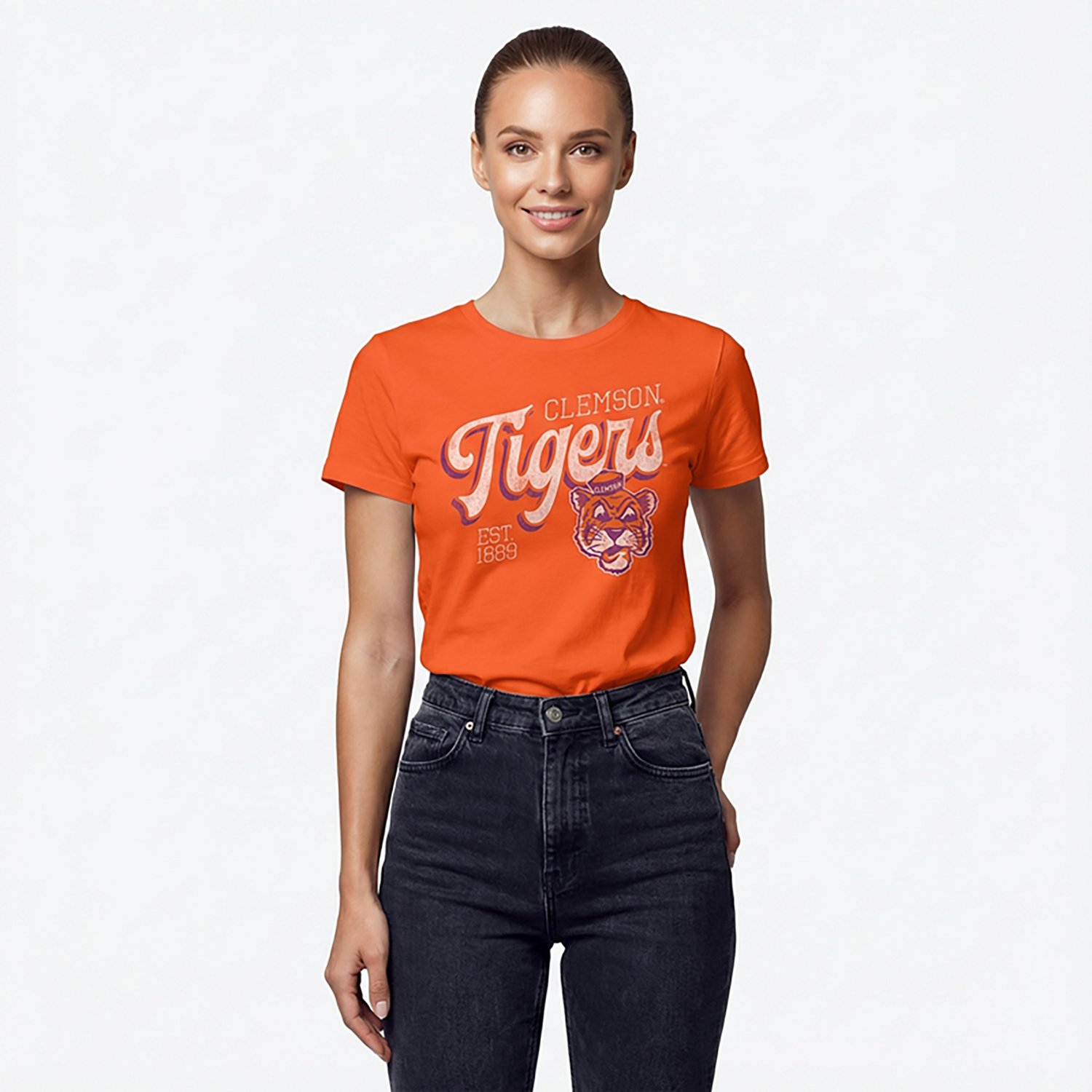 WILDCAT RETRO Women's Clemson Script Boxy T-shirt