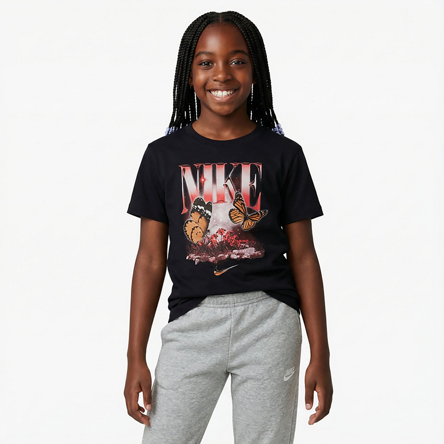 Nike Girls' Sportswear Butterfly Graphic T-shirt