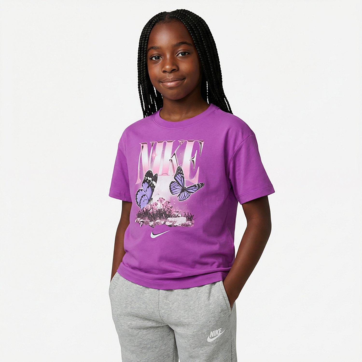 Nike Girls' Sportswear Butterfly Graphic T-shirt - view number 2