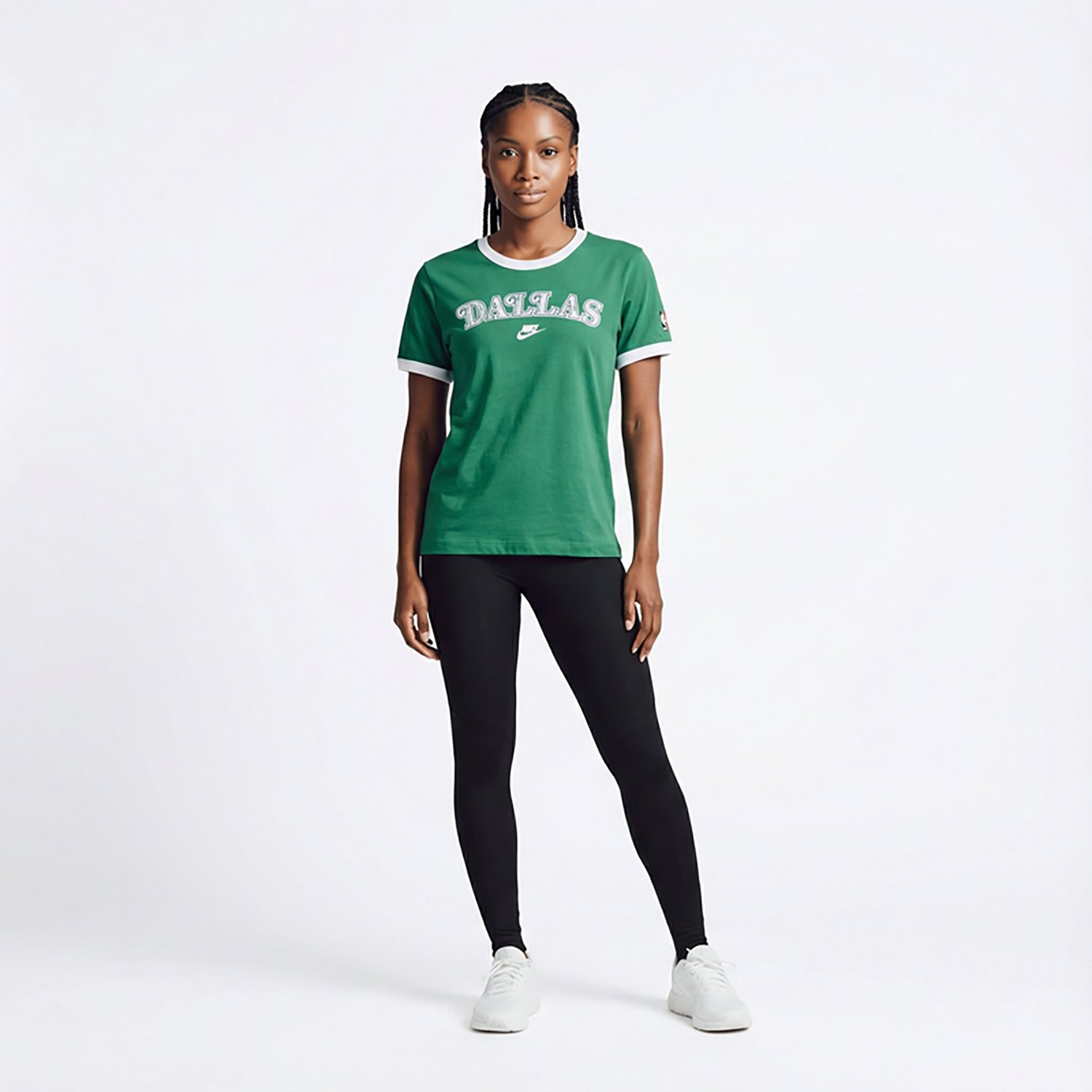 Nike Women's Dallas Mavericks Hardwood Classic Ringer Short Sleeve T-shirt