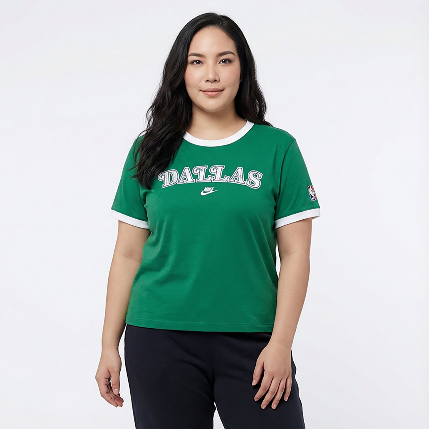 Nike Women's Dallas Mavericks Hardwood Classic Ringer Short Sleeve T-shirt - view number 2