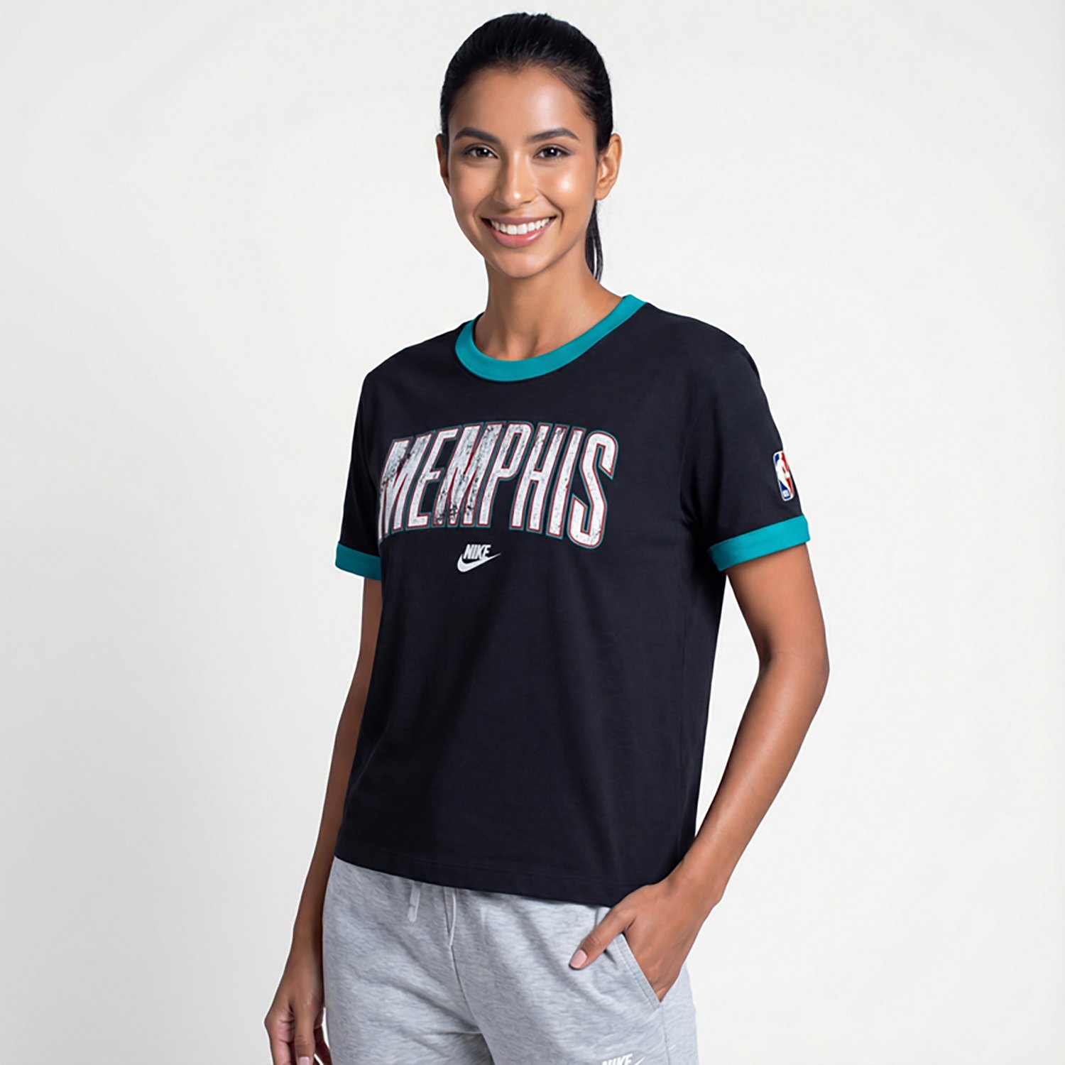 Nike Women's Memphis Grizzlies Hardwood Classic Ringer Short Sleeve T-shirt - view number 2