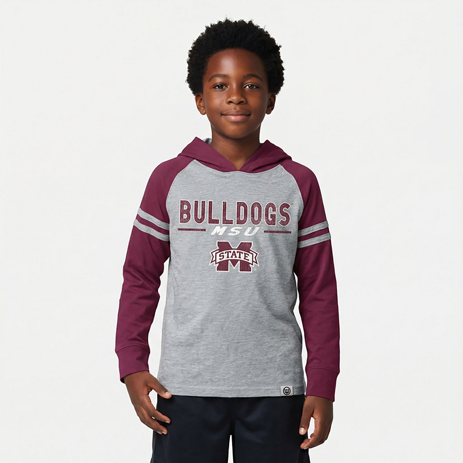 Wes & Willy Boys' Mississippi State University Raglan Lightweight Hoodie - view number 2