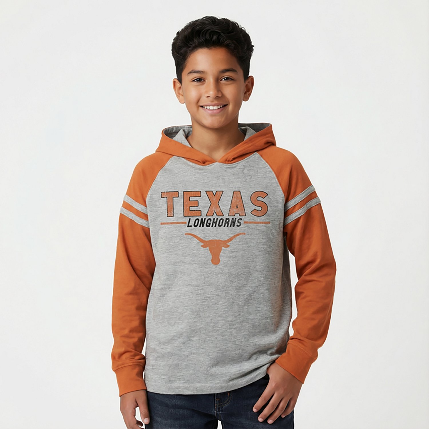 Wes & Willy Boys' University of Texas Raglan Lightweight Hoodie - view number 2