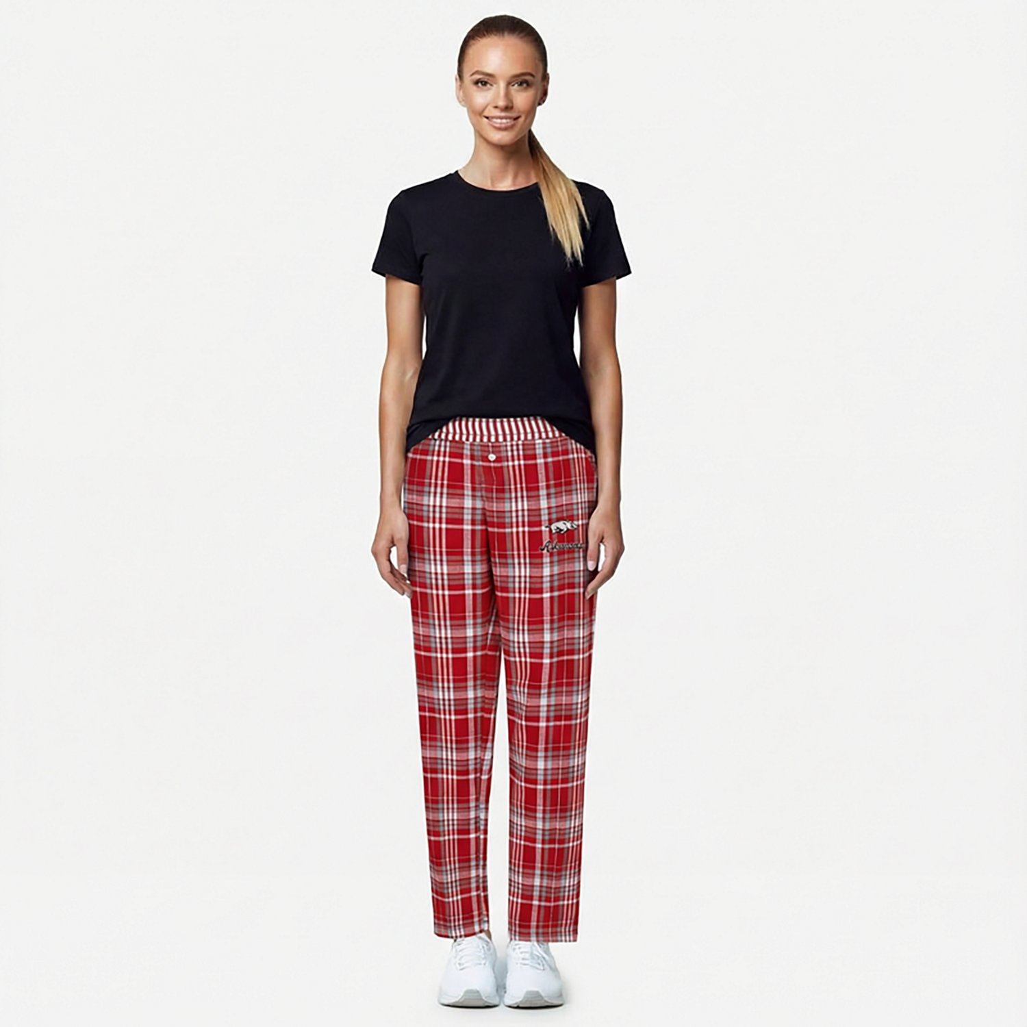 College Concepts Women's Arkansas Laney Plaid Pants