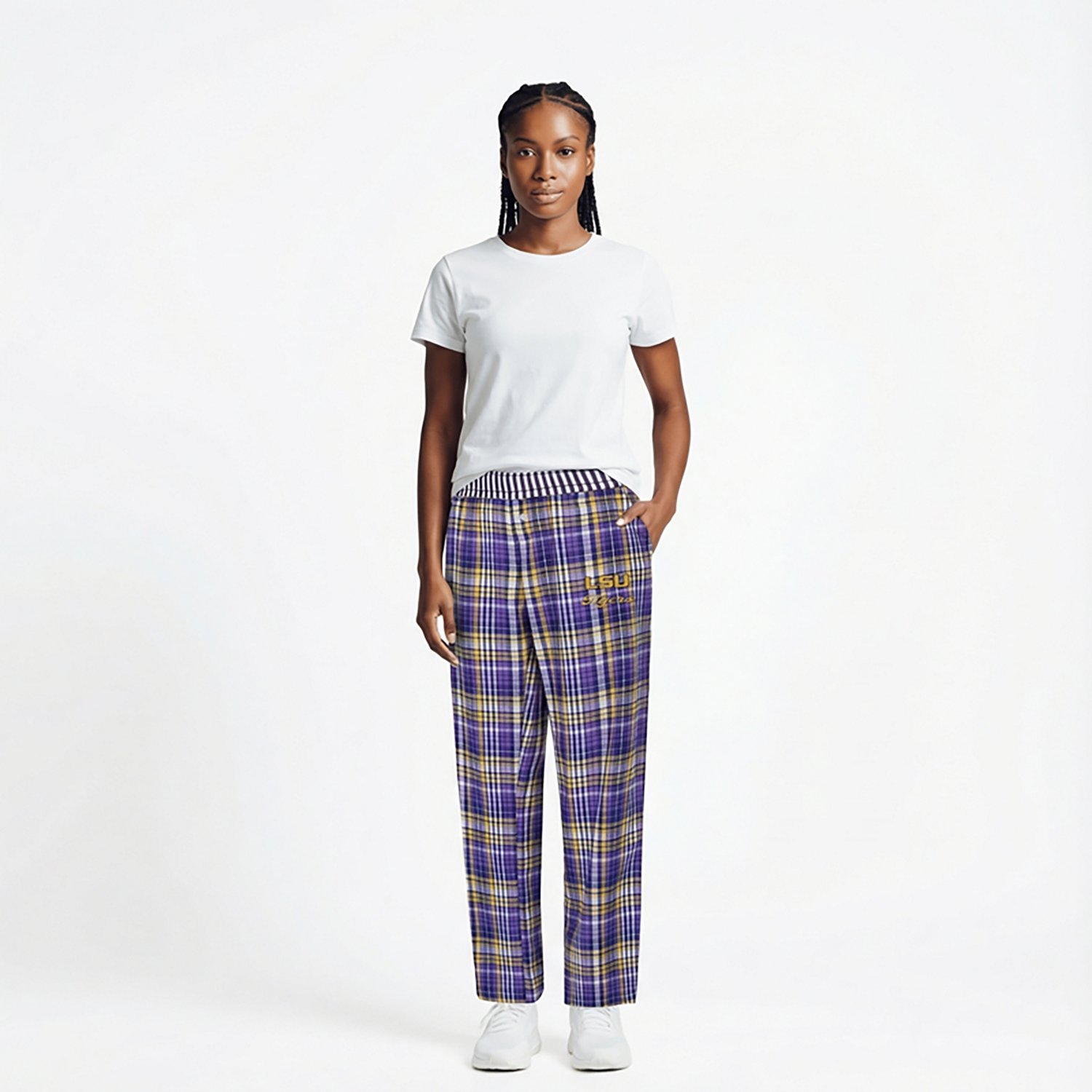 College Concepts Women's LSU Laney Plaid Pants