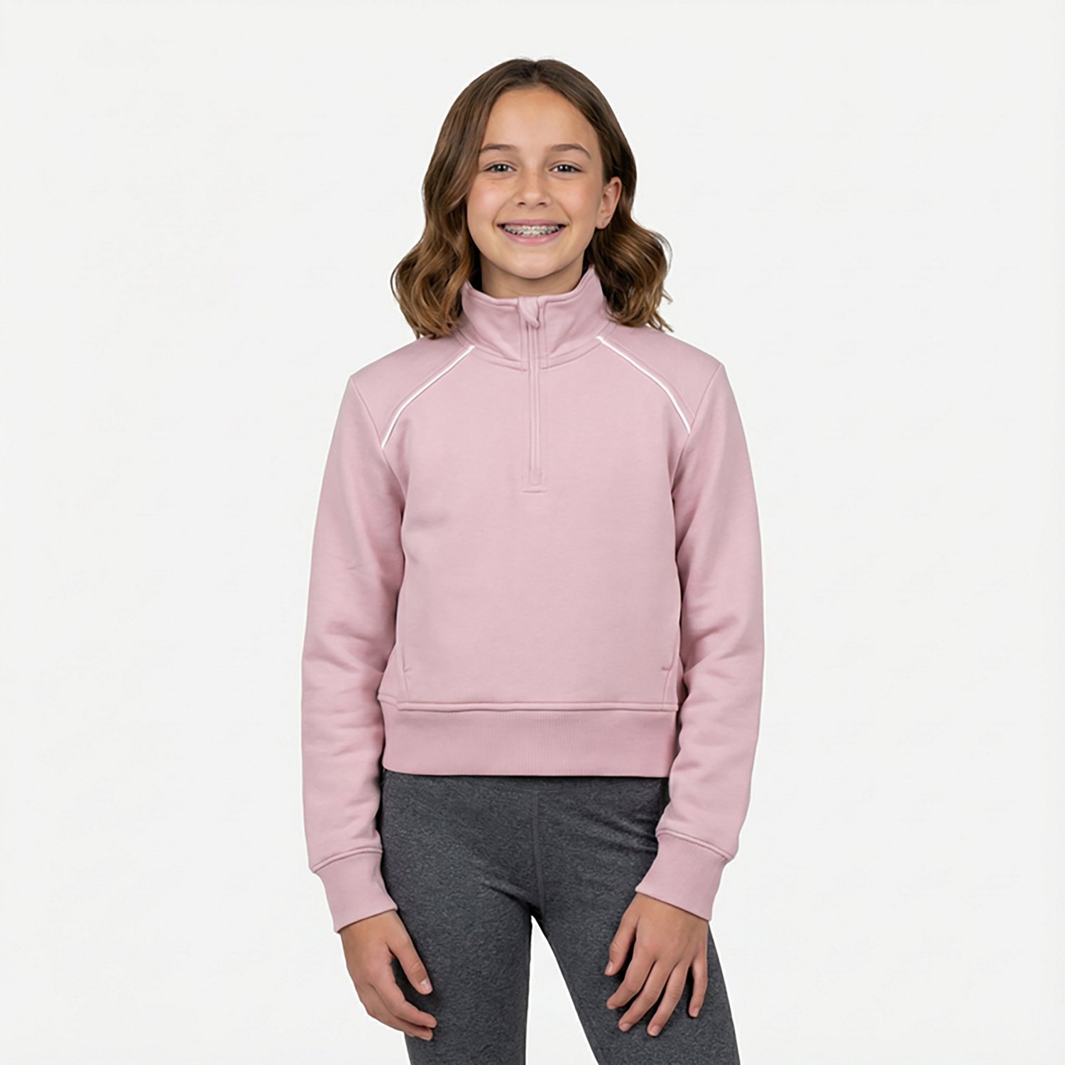 BCG Girls' Double Knit 1/4-Zip Long Sleeve Top - view number 2