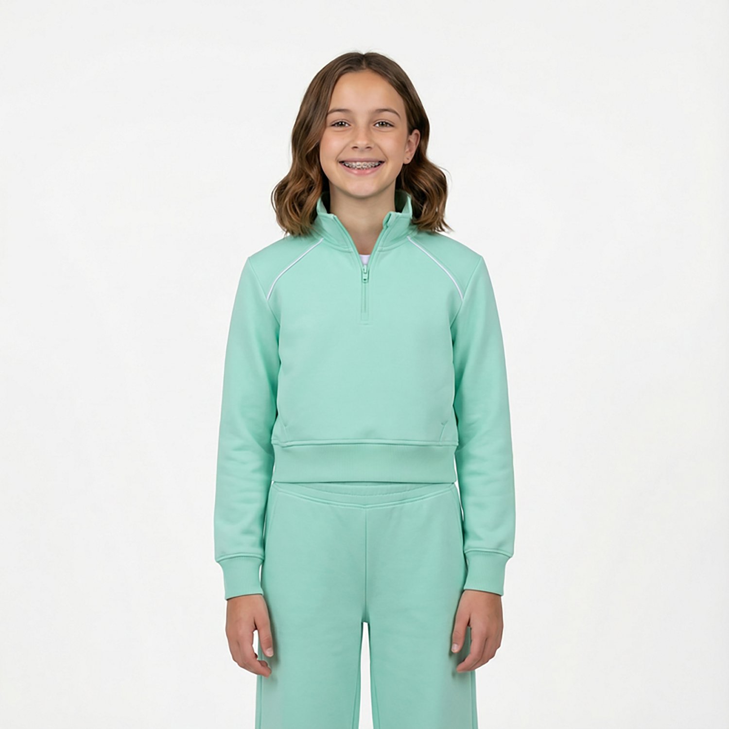 BCG Girls' Double Knit 1/4-Zip Long Sleeve Top - view number 2