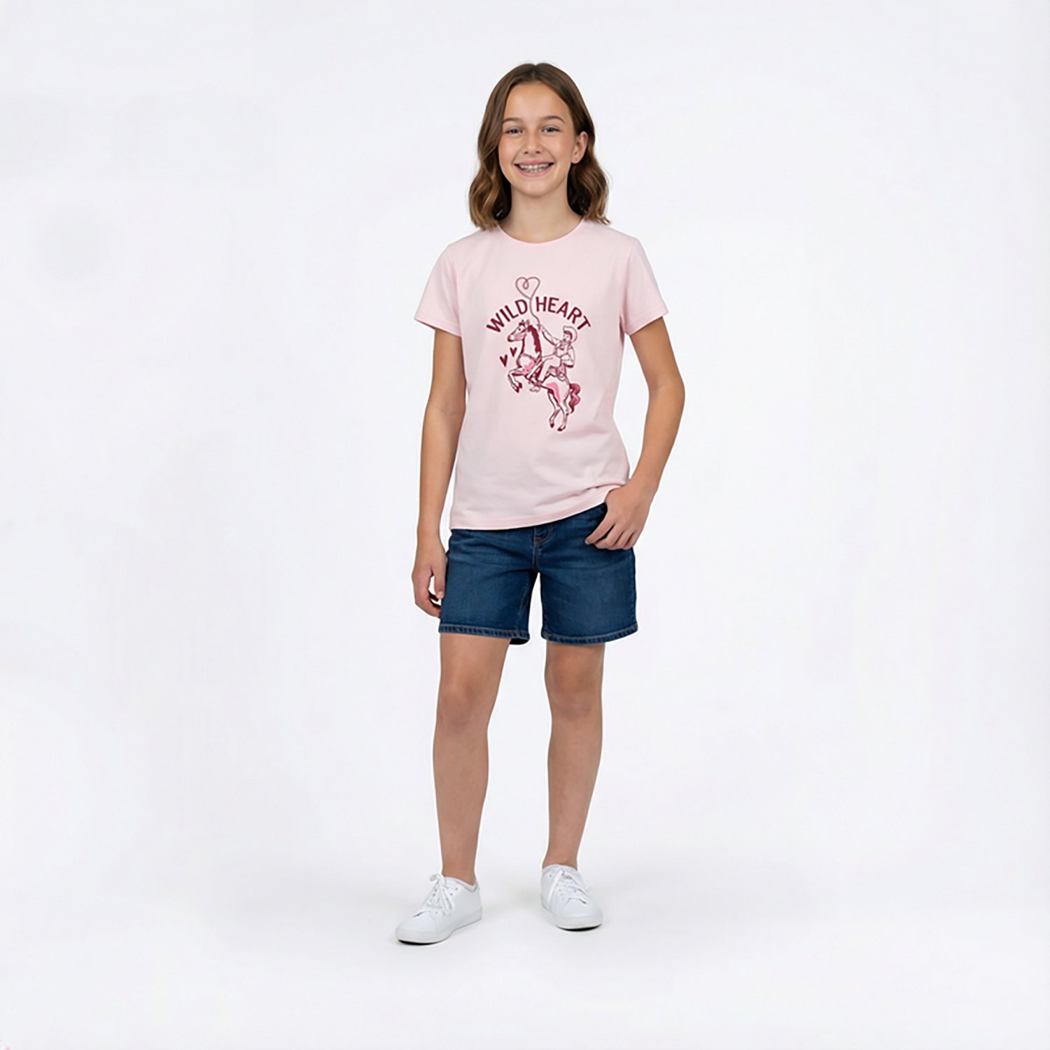 BCG Girls' Cotton GFX Short Sleeve T-shirt