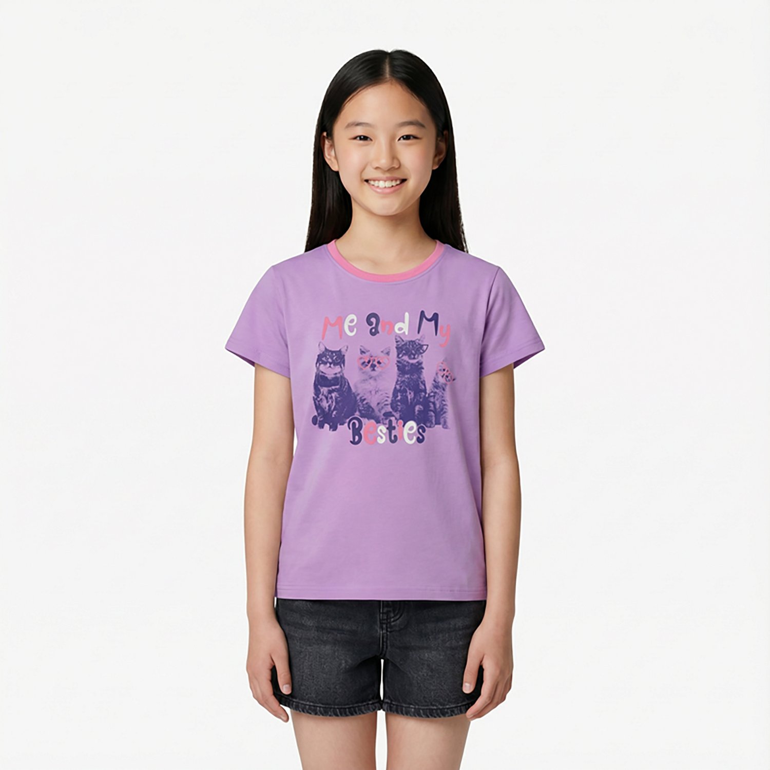 BCG Girls' Cotton GFX Short Sleeve T-shirt - view number 2