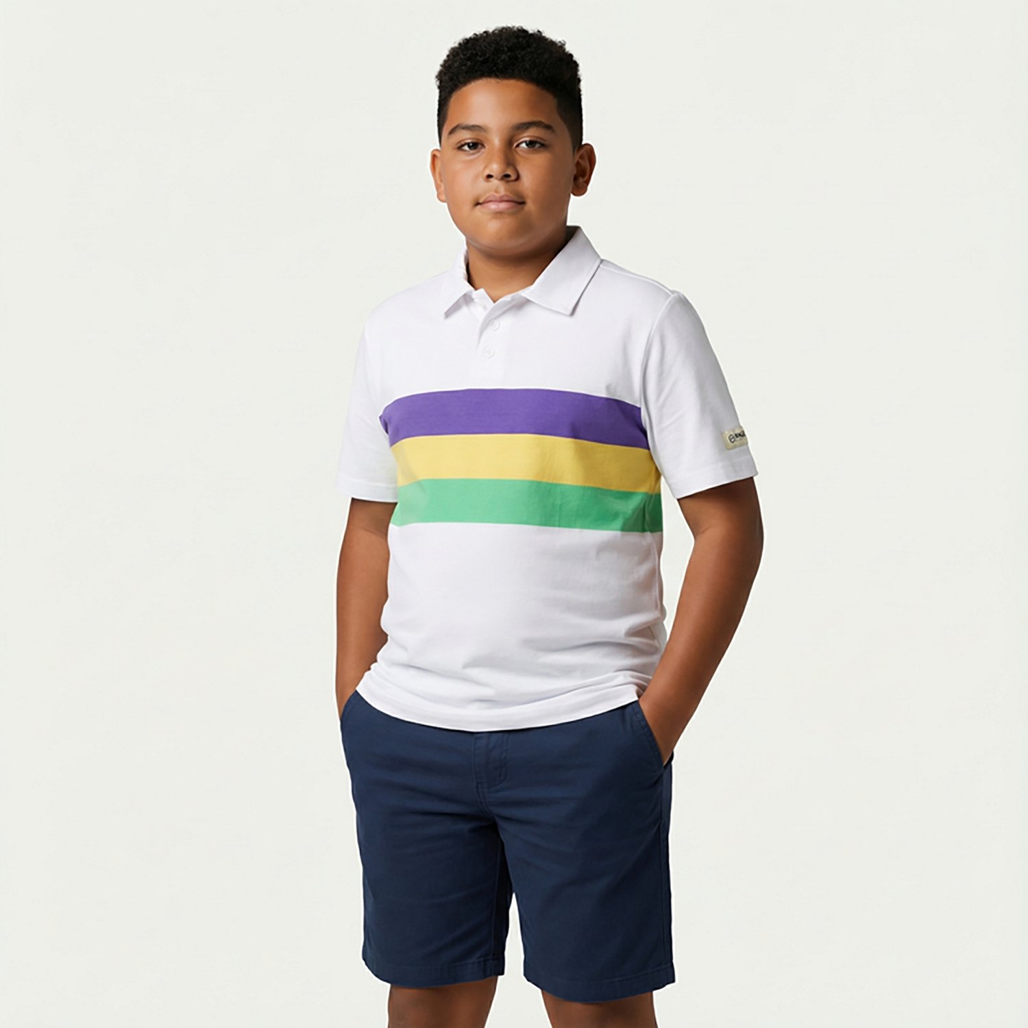 Magellan Boys' Mardi Gras Stripe Short Sleeve T-shirt - view number 2