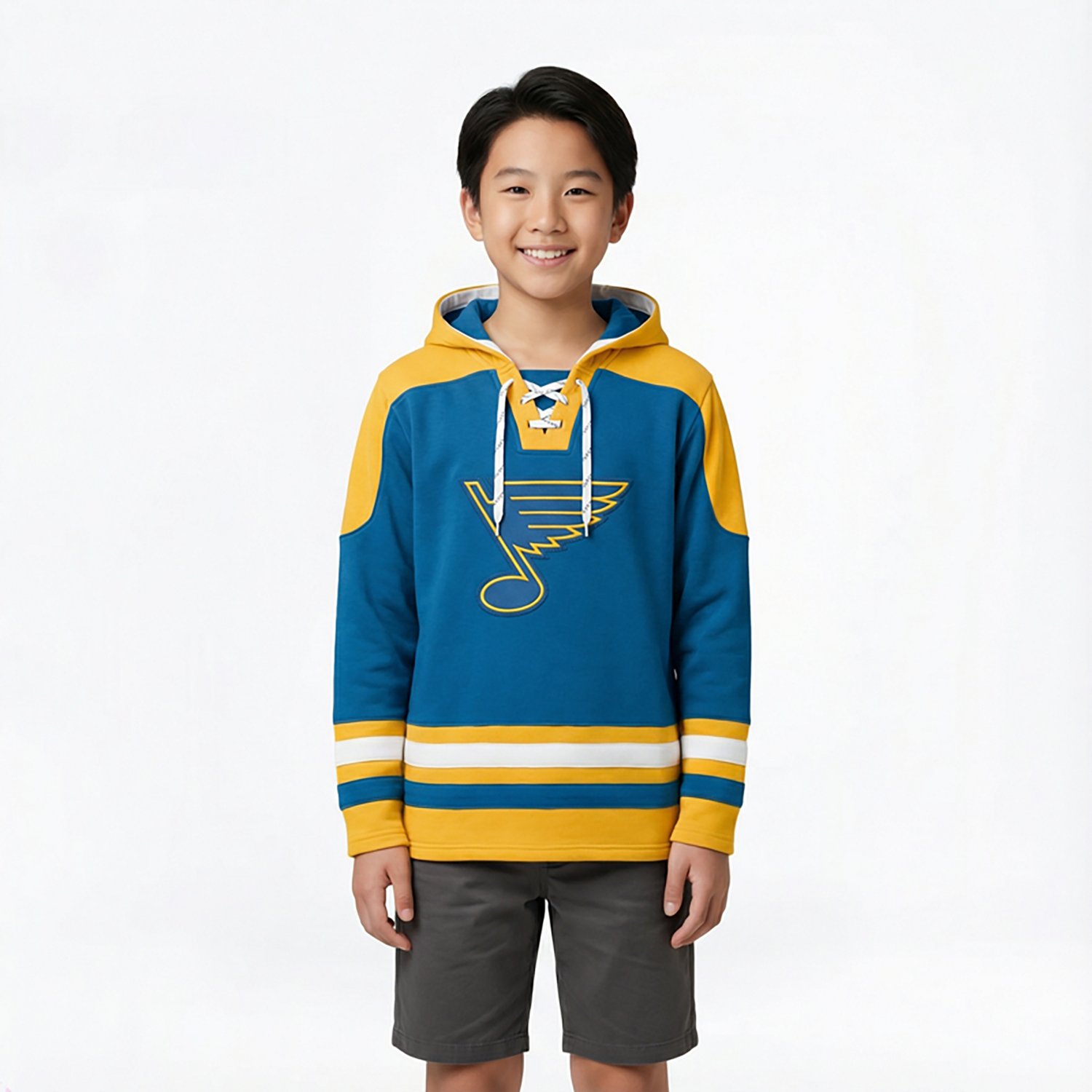 Outerstuff Boys' St. Louis Blues Ageless Must Have Home Fleece Hockey Hoodie - view number 2