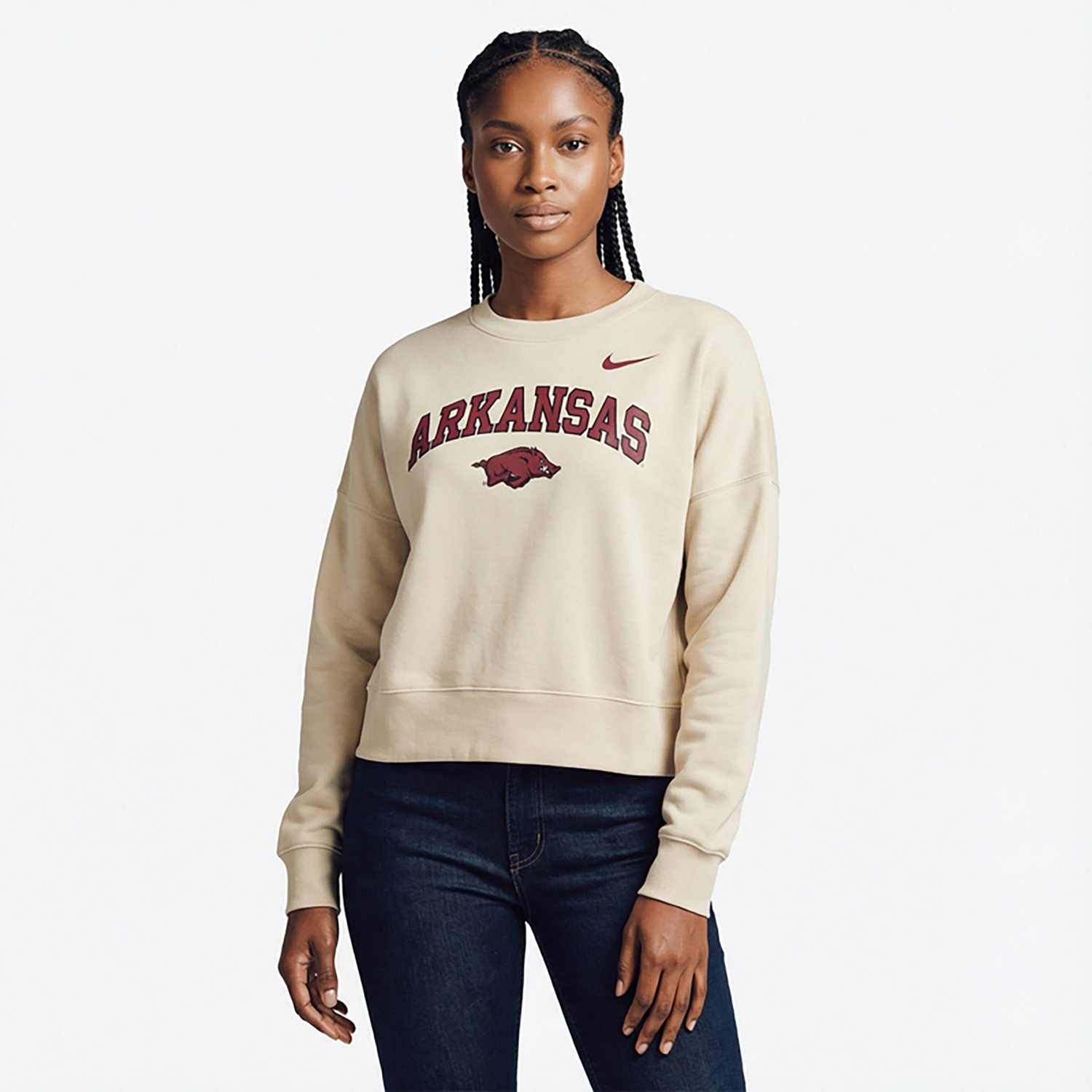 Nike Women's Arkansas Arch Team Over Mascot Phoenix Fleece Crew Sweatshirt - view number 2