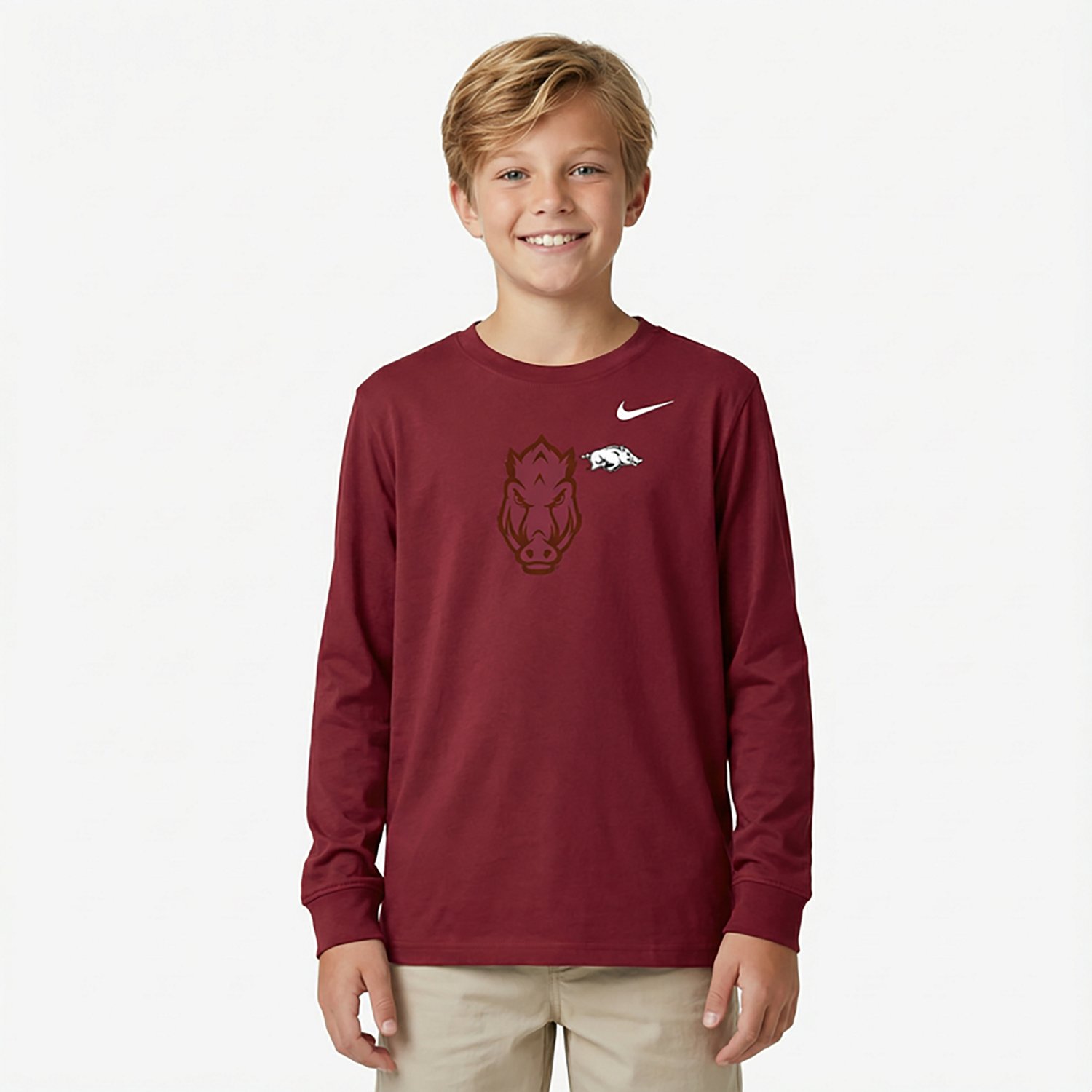 Nike Youth Arkansas Mascot Logo Long Sleeve T-shirt - view number 2