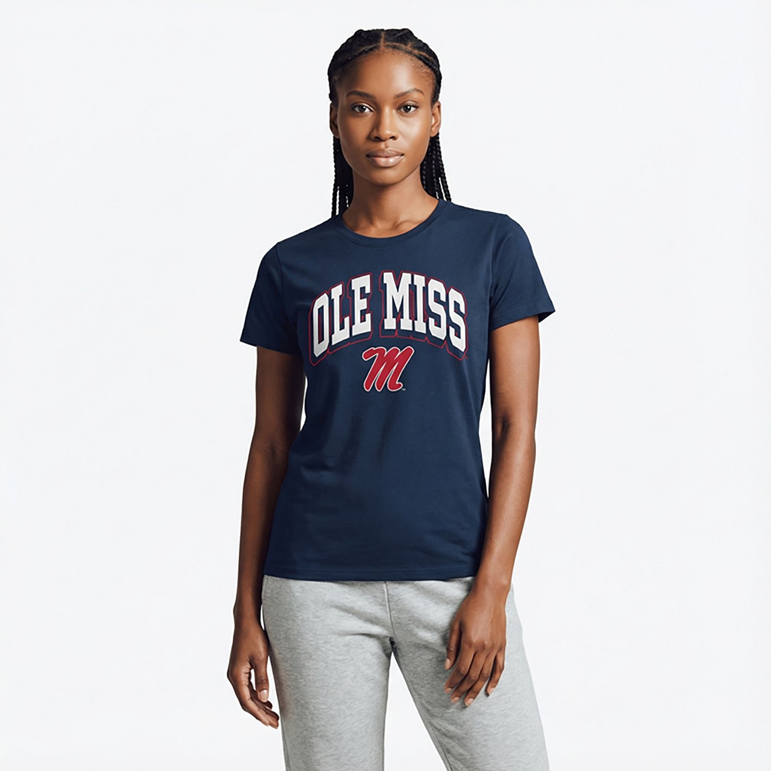 WILDCAT RETRO Women's Ole Miss Arch Shadow Boxy T-shirt